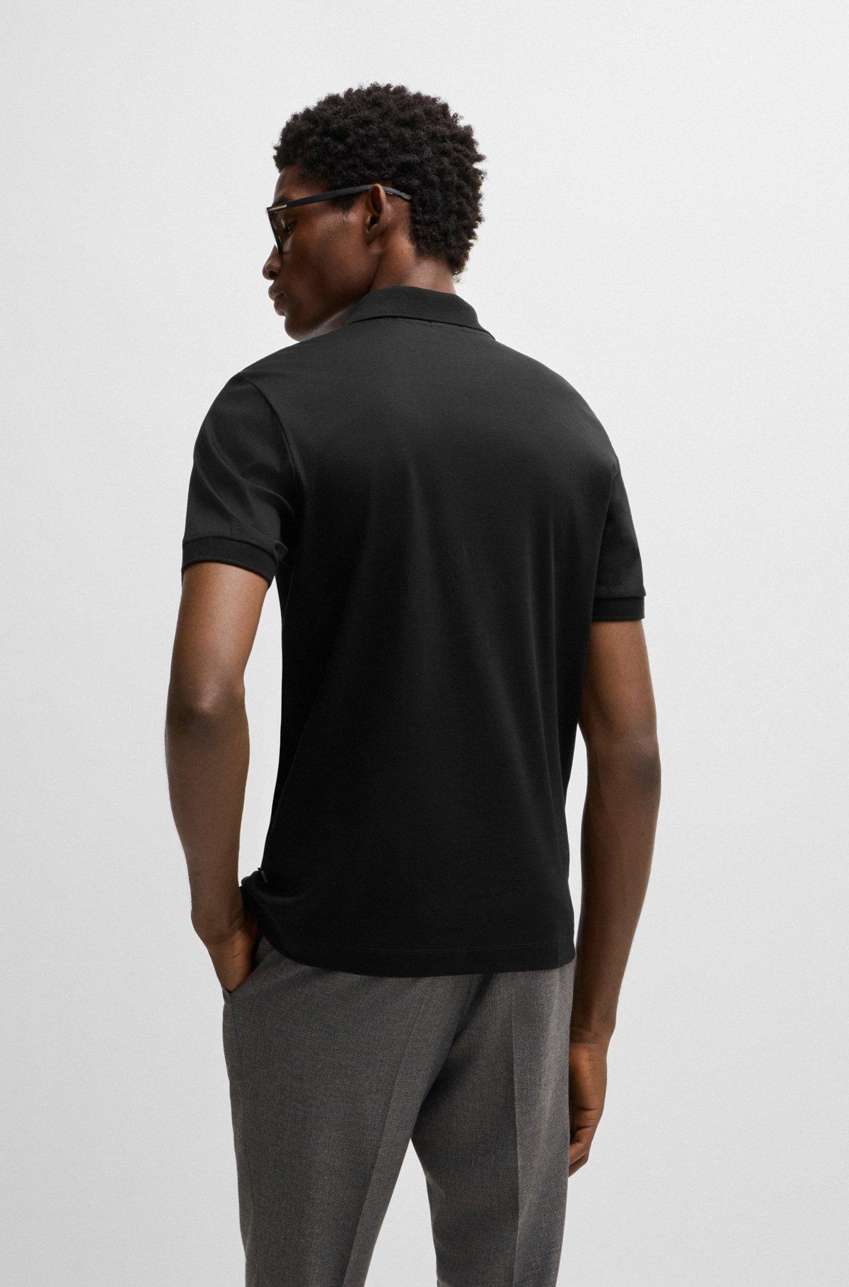 Slim-fit polo shirt in mercerized cotton Product Image