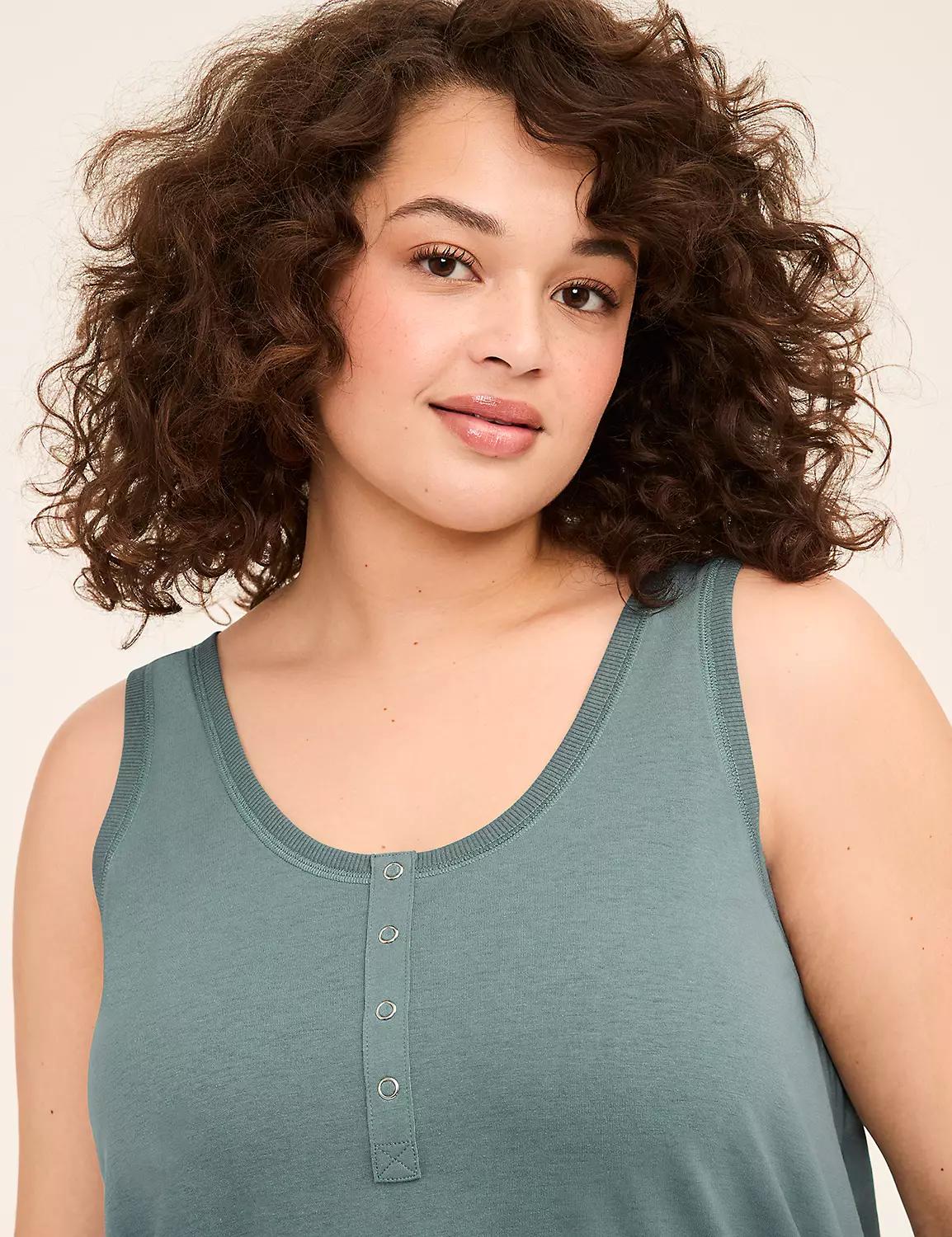 Comfy Cotton Henley Tunic & Bike Short PJ Set Product Image