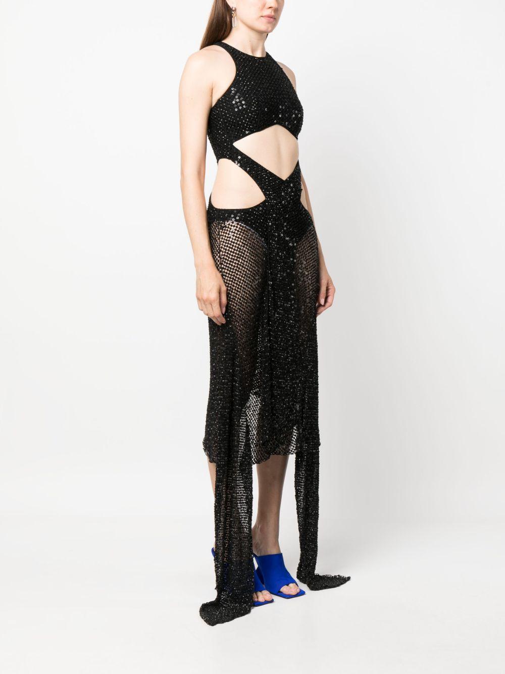 Magnolia sequin-embellished net dress Product Image