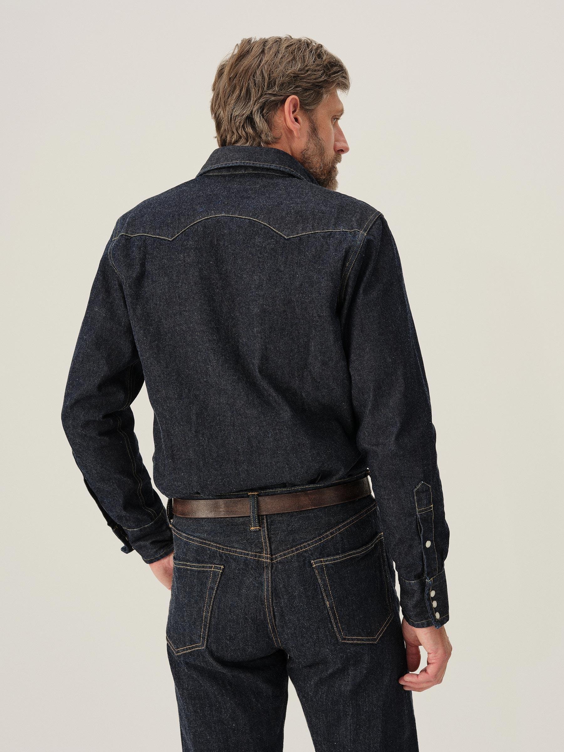 D034 Japanese Denim Sawtelle Sawtooth Western Shirt Product Image