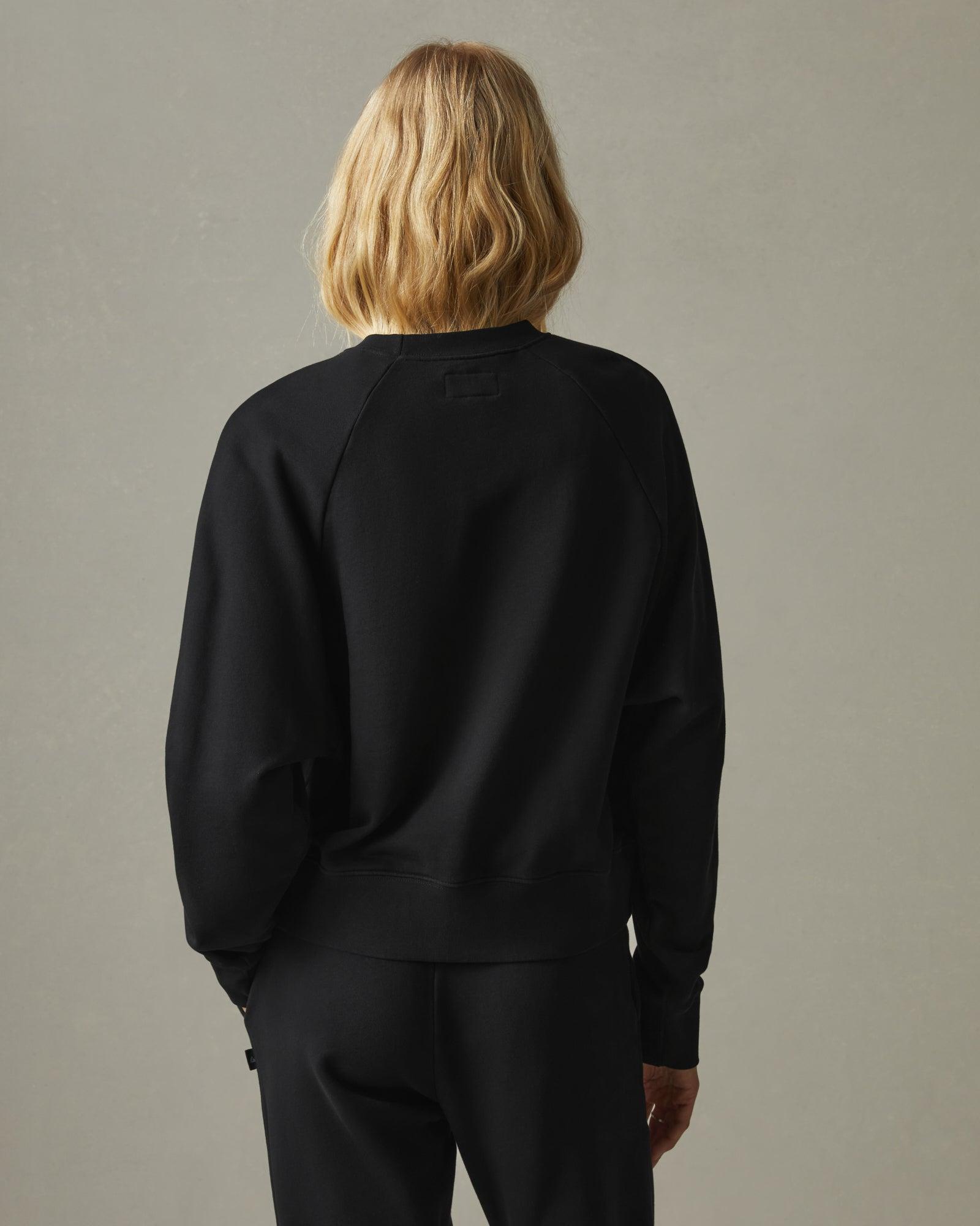 Women's Premium Midweight Oversized Crew - Black Female Product Image