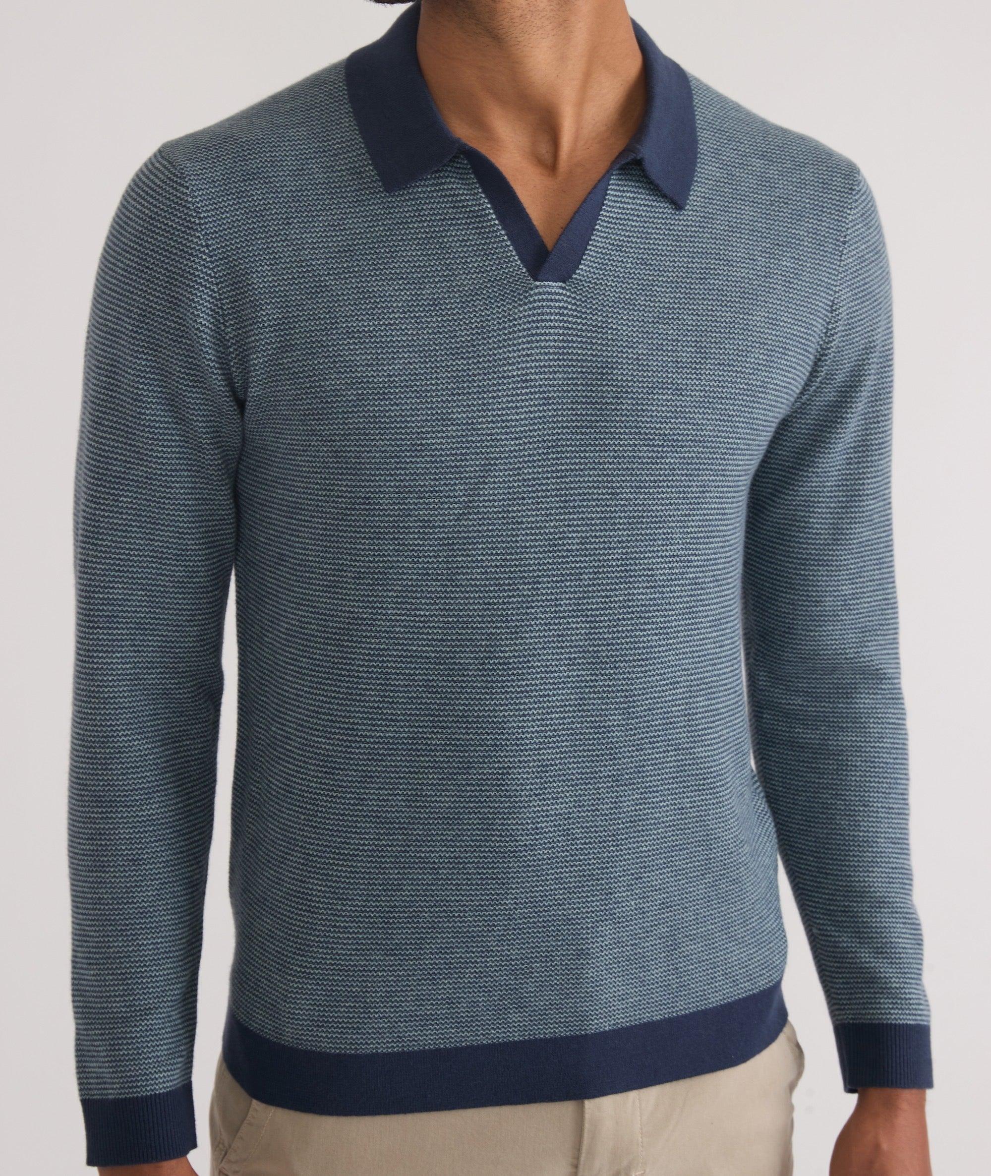 Liam Long Sleeve Sweater Polo Product Image