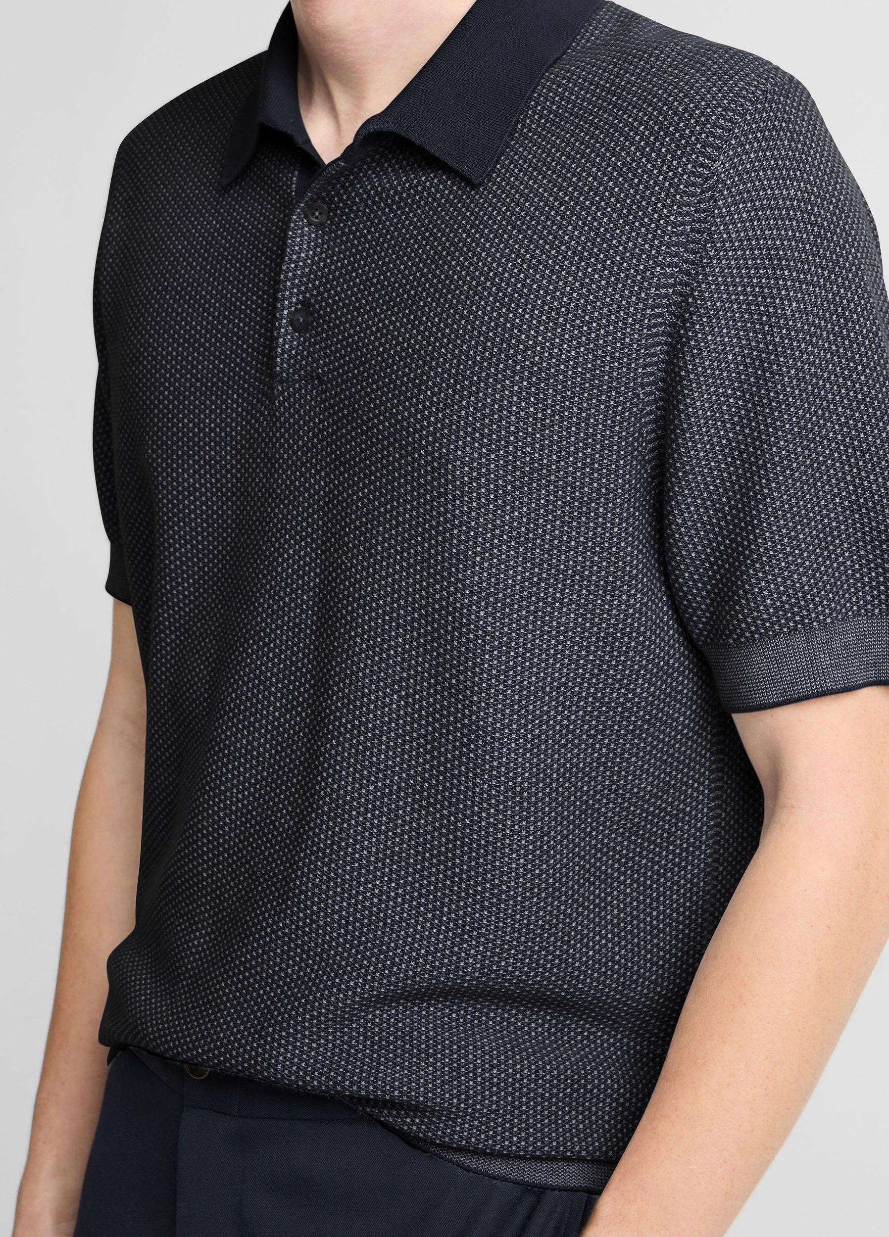 Geo-Jacquard Wool-Blend Blend Polo Sweater Product Image