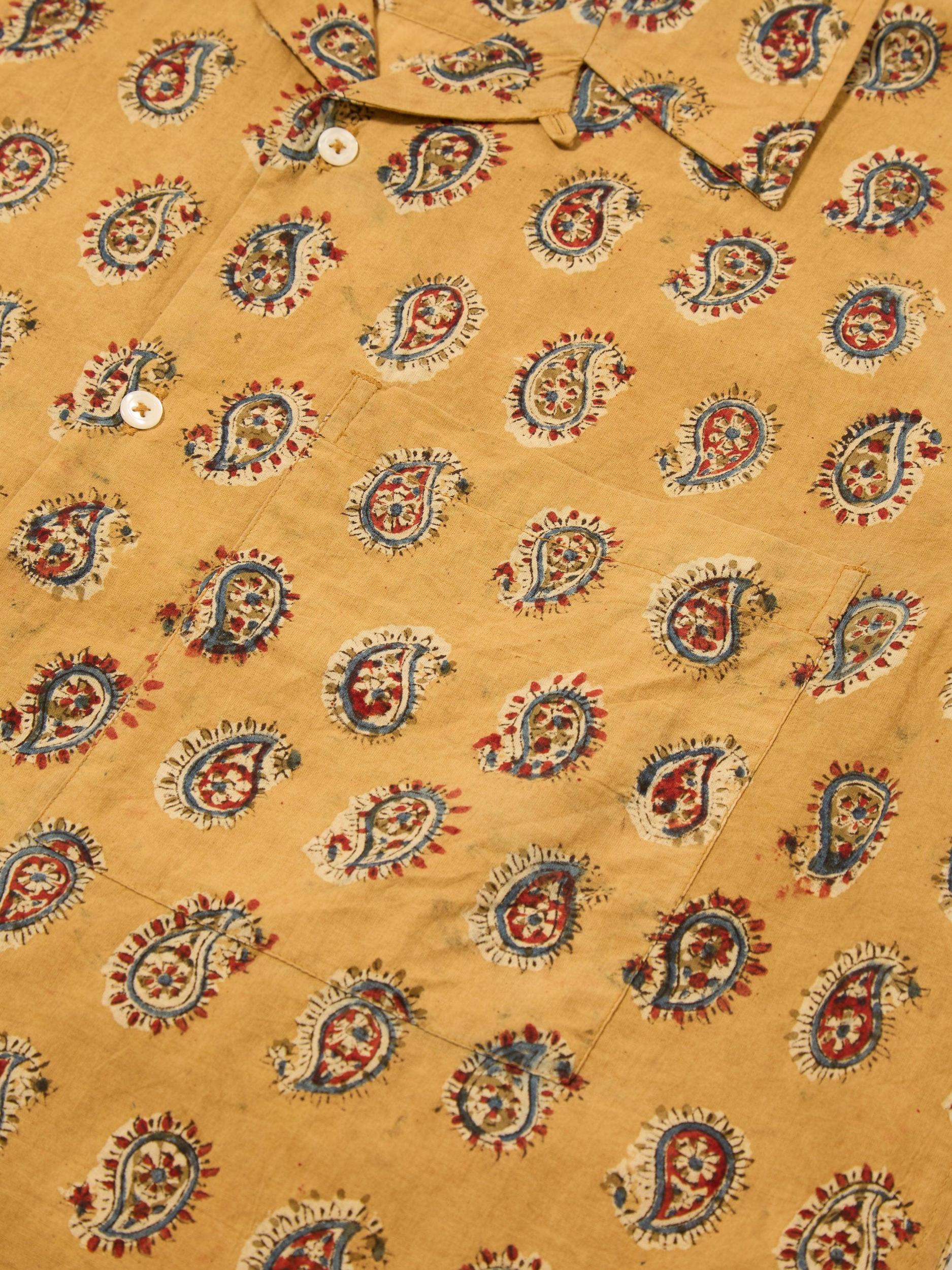 Universal Works Camp Shirt in Camel Kalamkari II Print Product Image