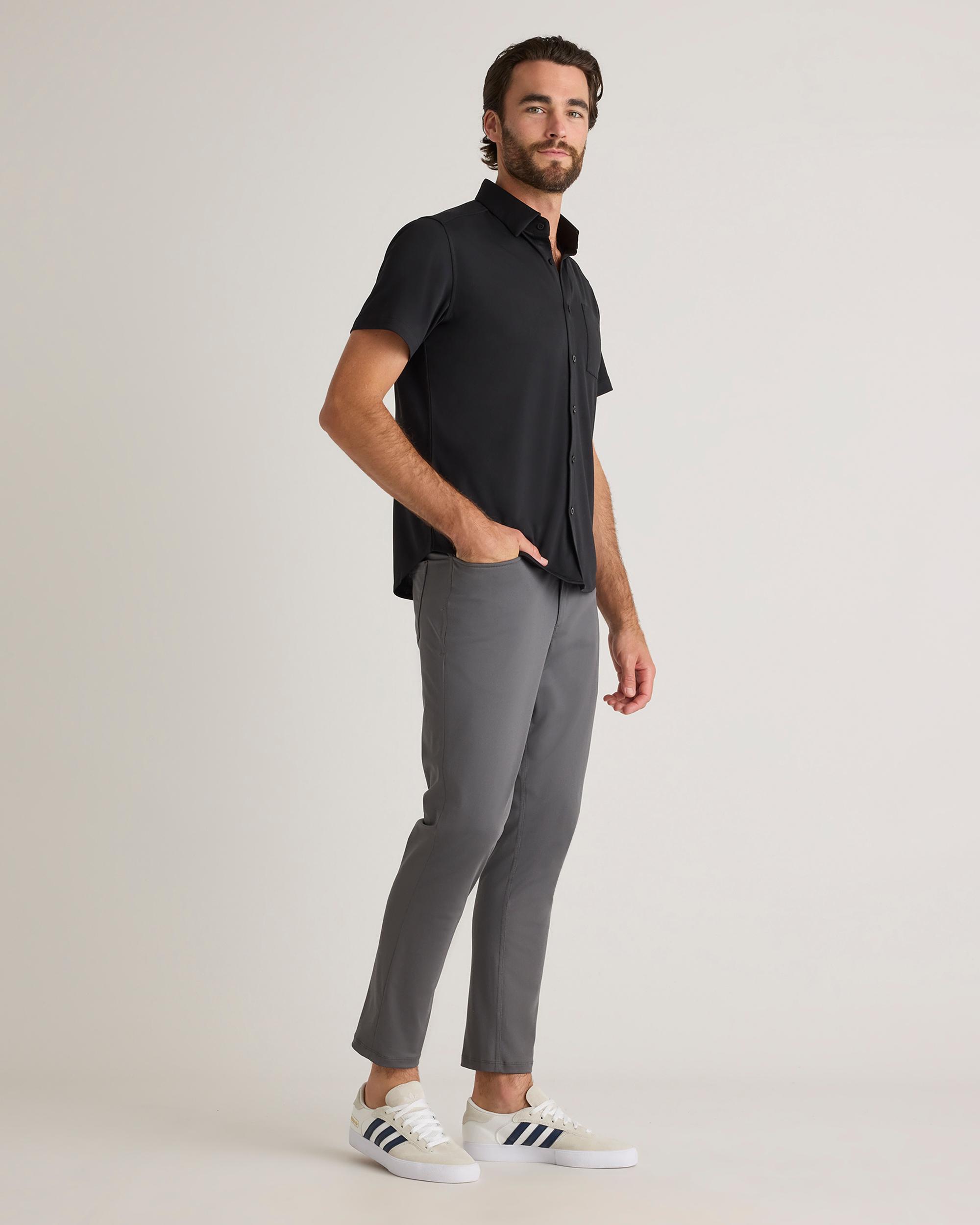 Quince | Men's Commuter Stretch Pique Short Sleeve Button Down 100% Polyester Product Image