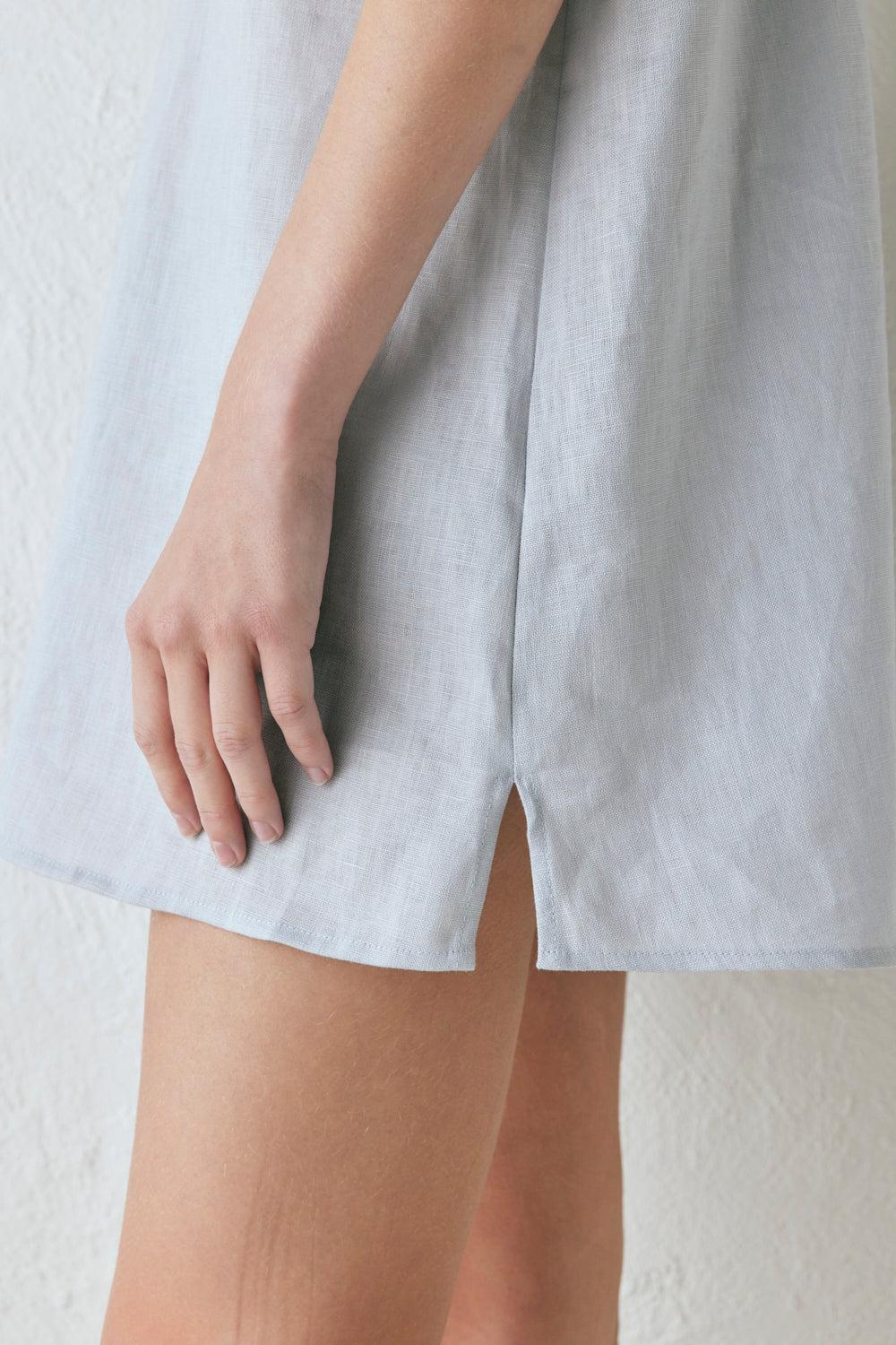 Yuri Linen Mini Dress Powder Product Image