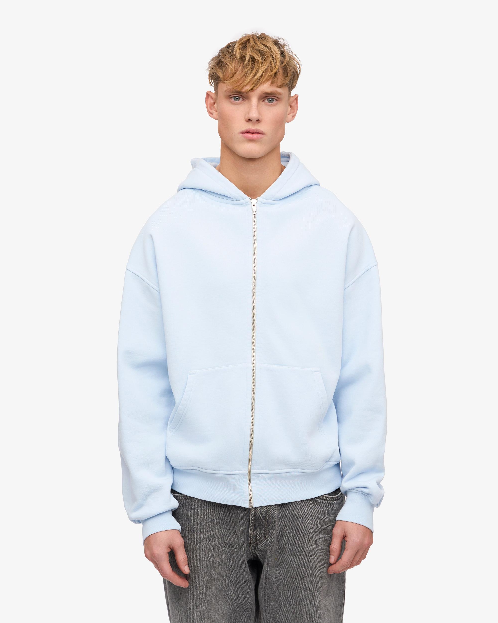 Organic Oversized Zip Hood - Polar Blue Product Image