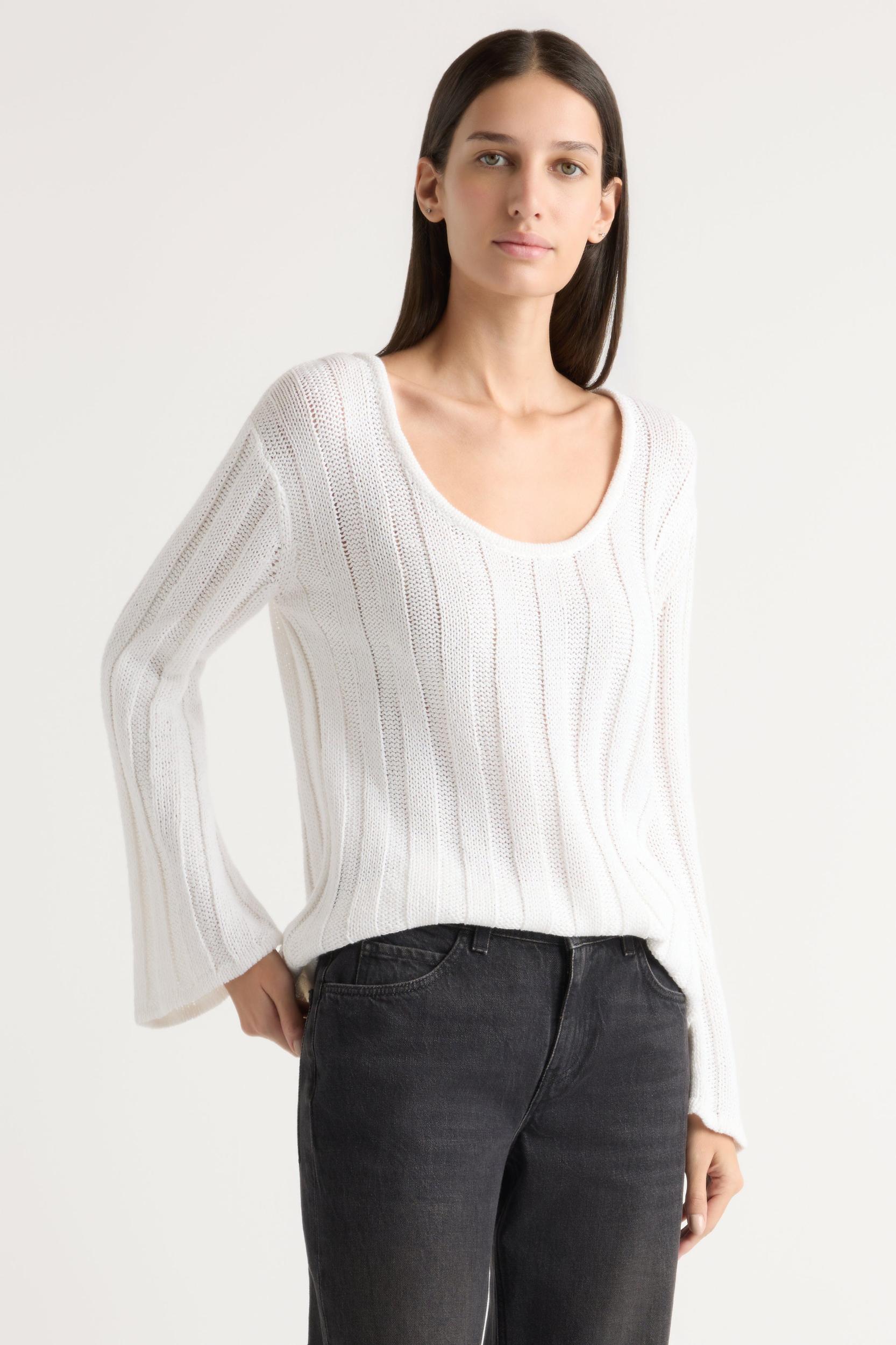 Leah Ribbed Scoop-Neck Sweater Product Image