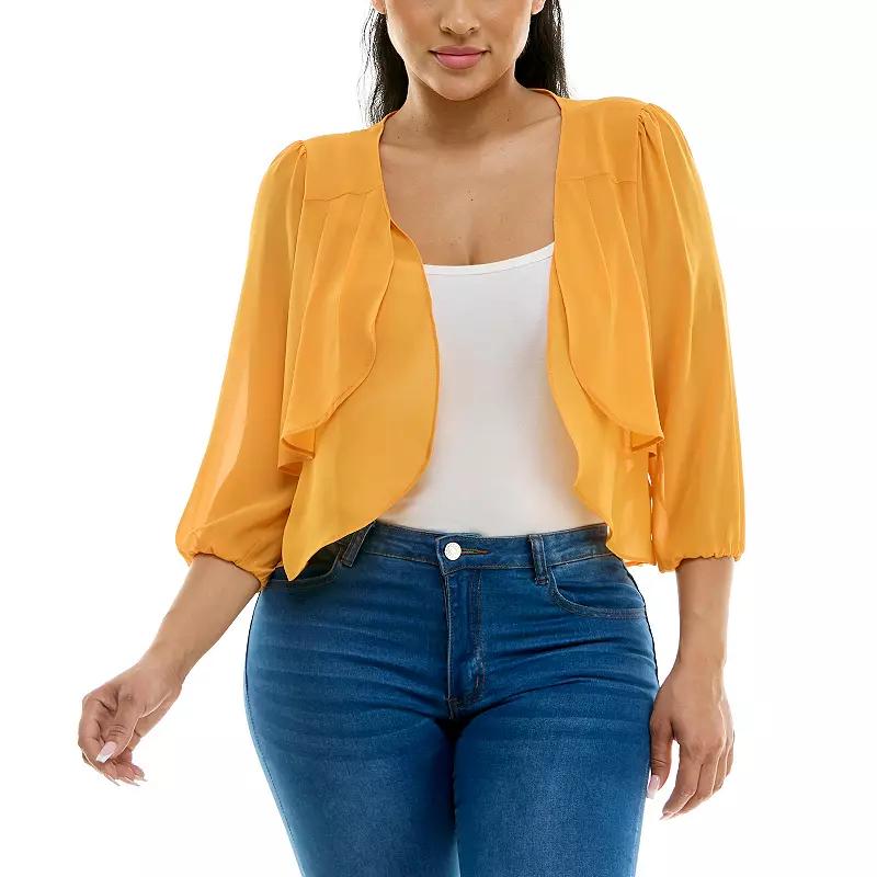 Women's Nina Leonard Chiffon Pleated Bolero,  Product Image