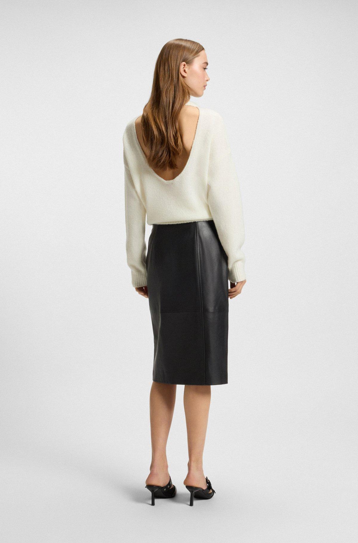 HUGO - Gallery Collection oversized-fit sweater in a wool blend - White Product Image