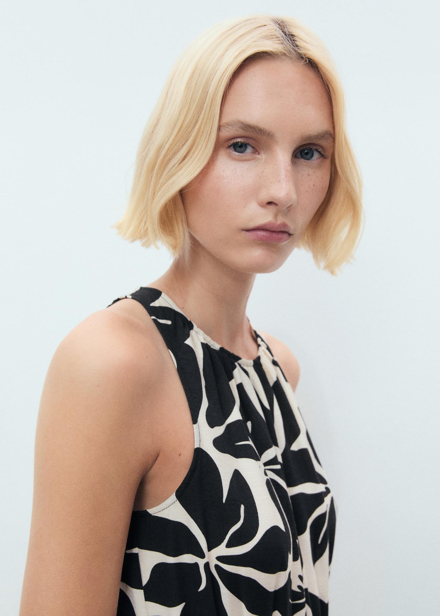 Belt printed jumpsuit - Women | MANGO USA Product Image