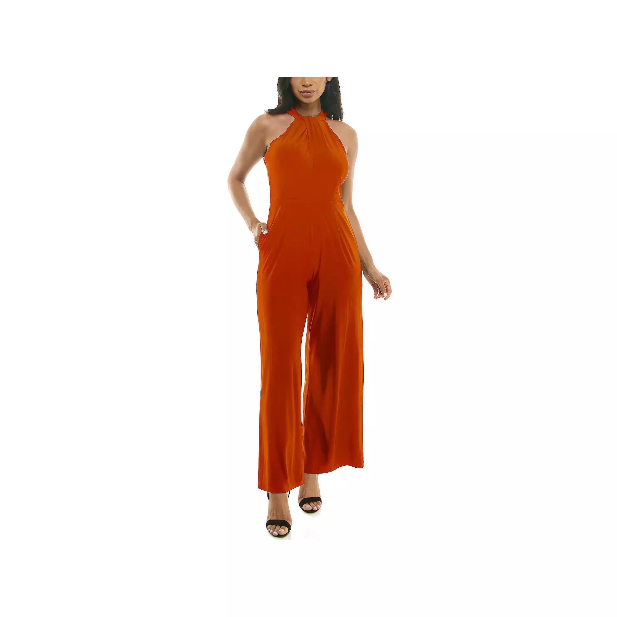 Women's Nina Leonard Wide-Leg Halter Jumpsuit,  Product Image