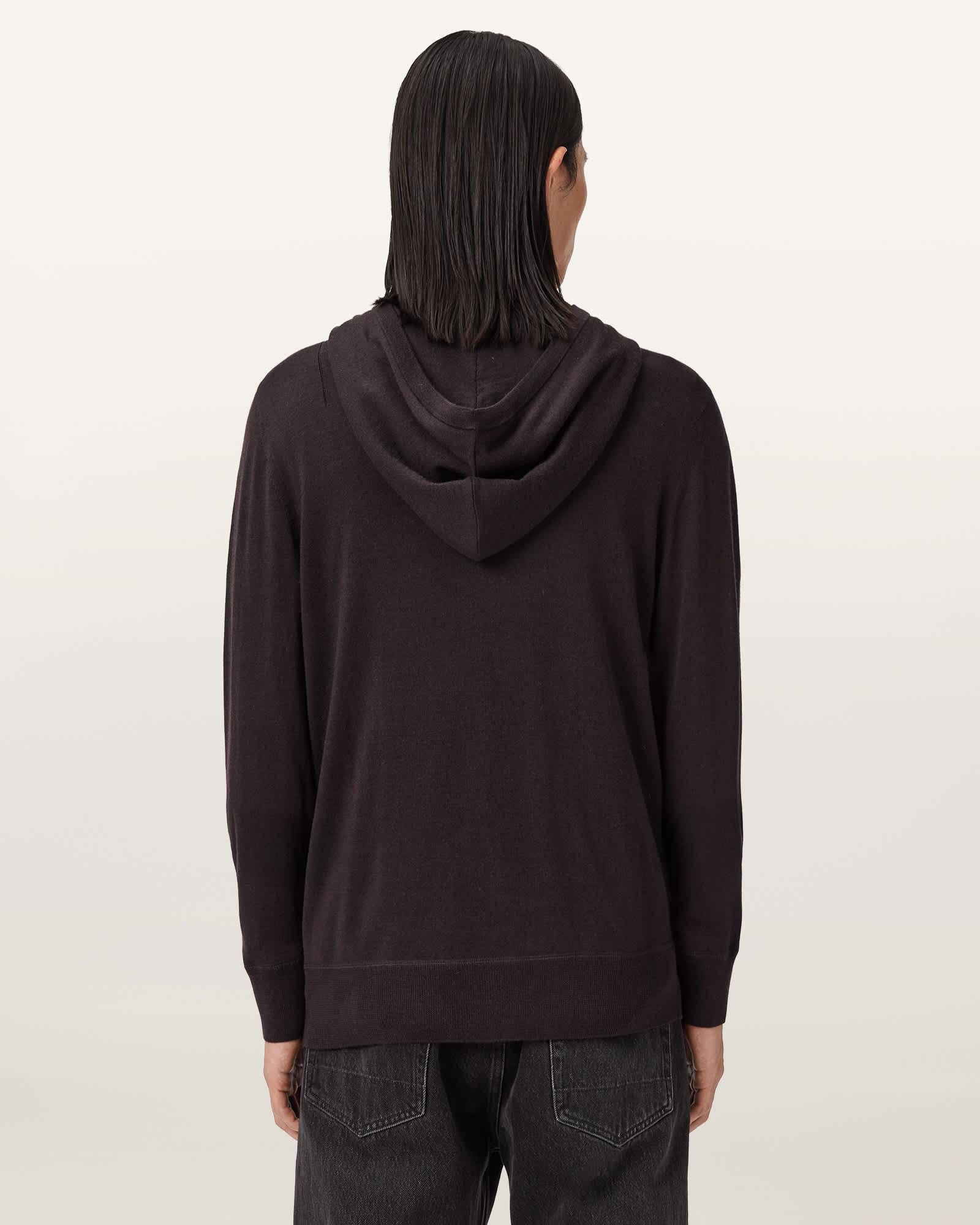 Mode Merino Zip Up Ramskull Hoodie ESPRESSO BROWN | ALLSAINTS US Product Image