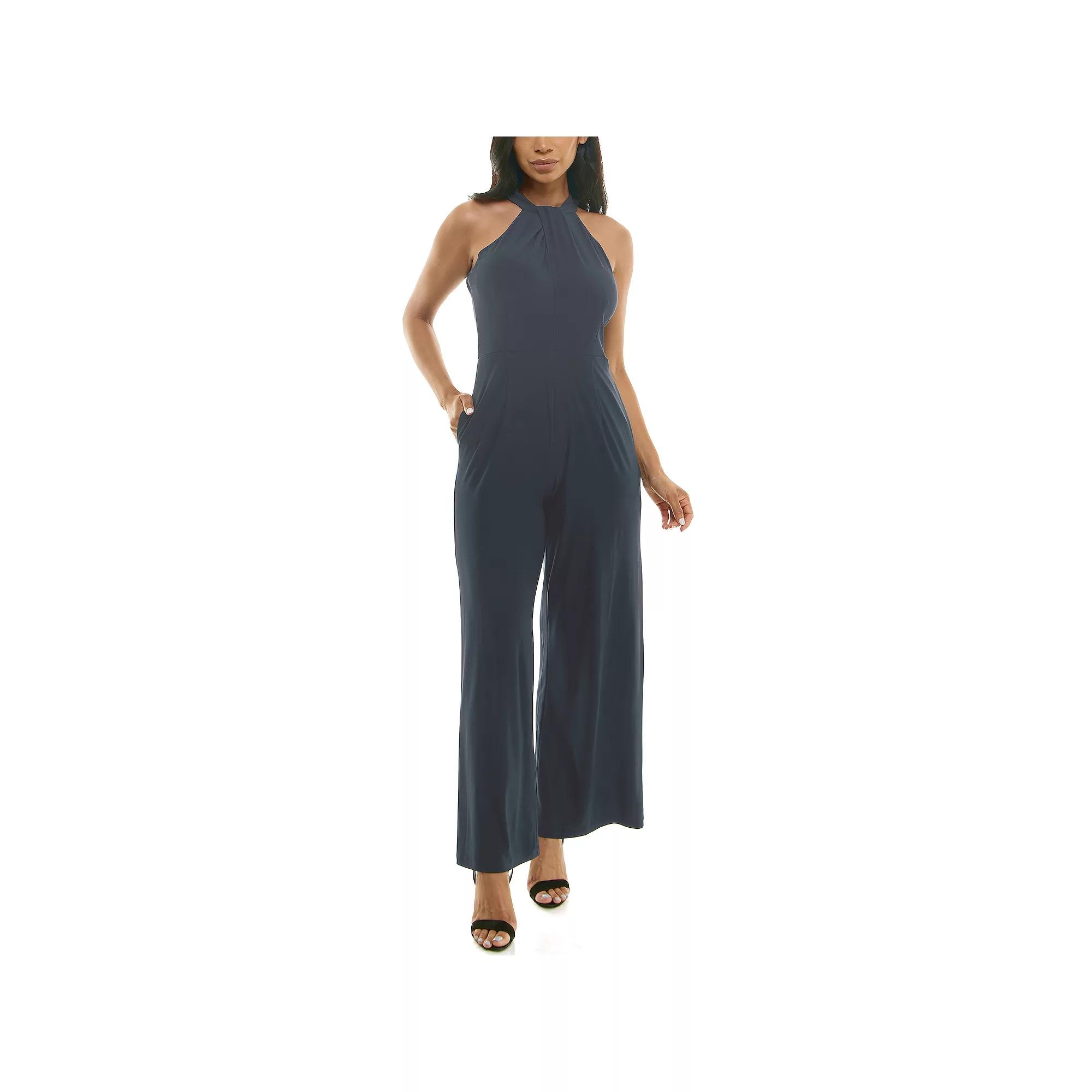 Women's Nina Leonard Wide-Leg Halter Jumpsuit,  Product Image