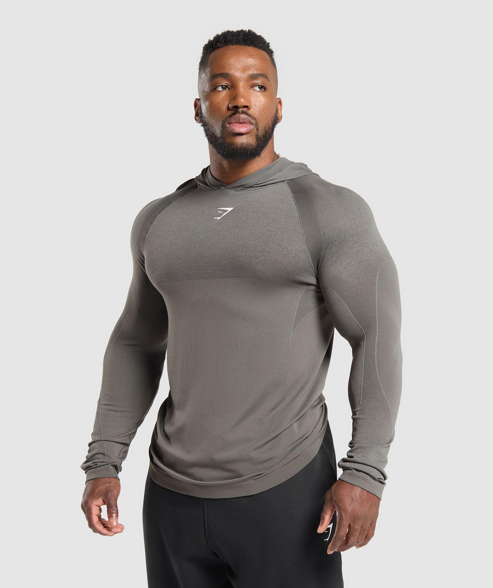 Gymshark Shadow Seamless Hoodie - Meteor Grey Male Product Image