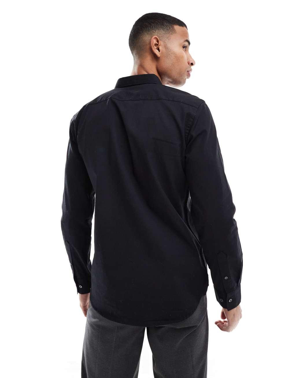 French Connection smart fitted shirt in black  Product Image