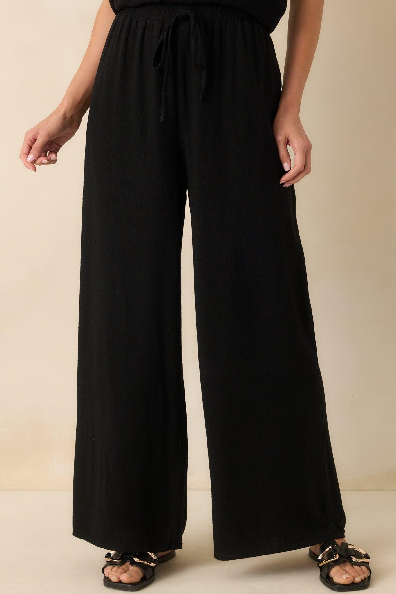 Neutral Nomad Black Linen Blend Pants Product Image