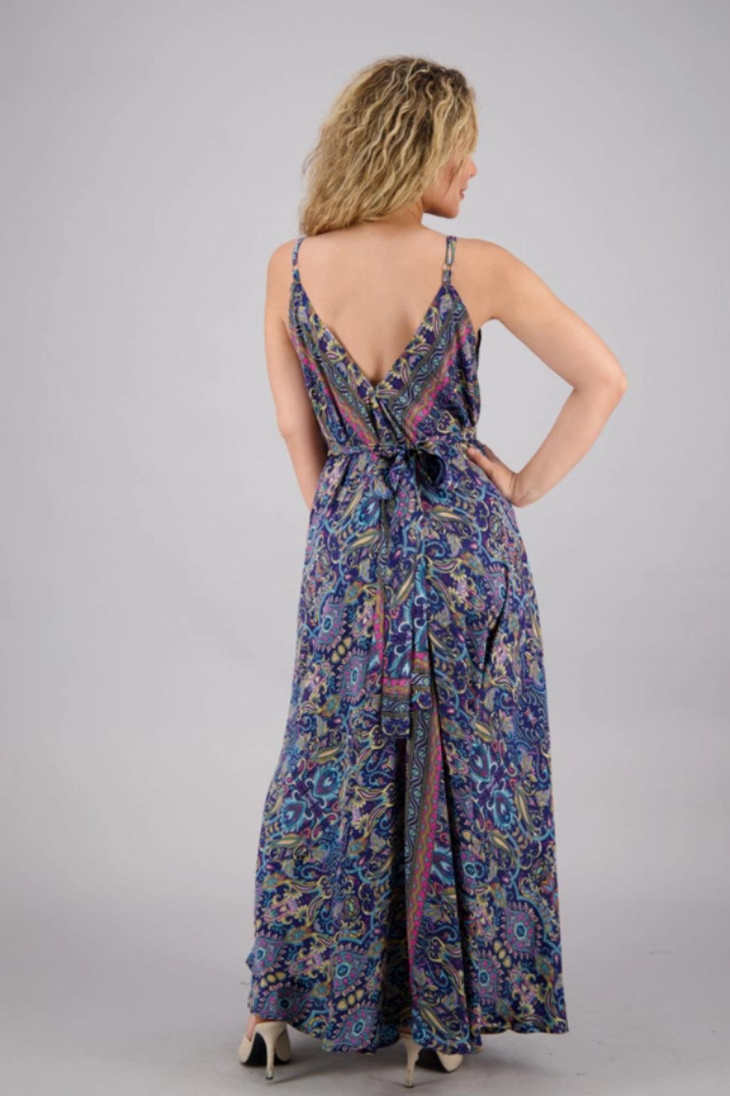 Maxi Silk Blend Spaghetti Strap Dress Product Image