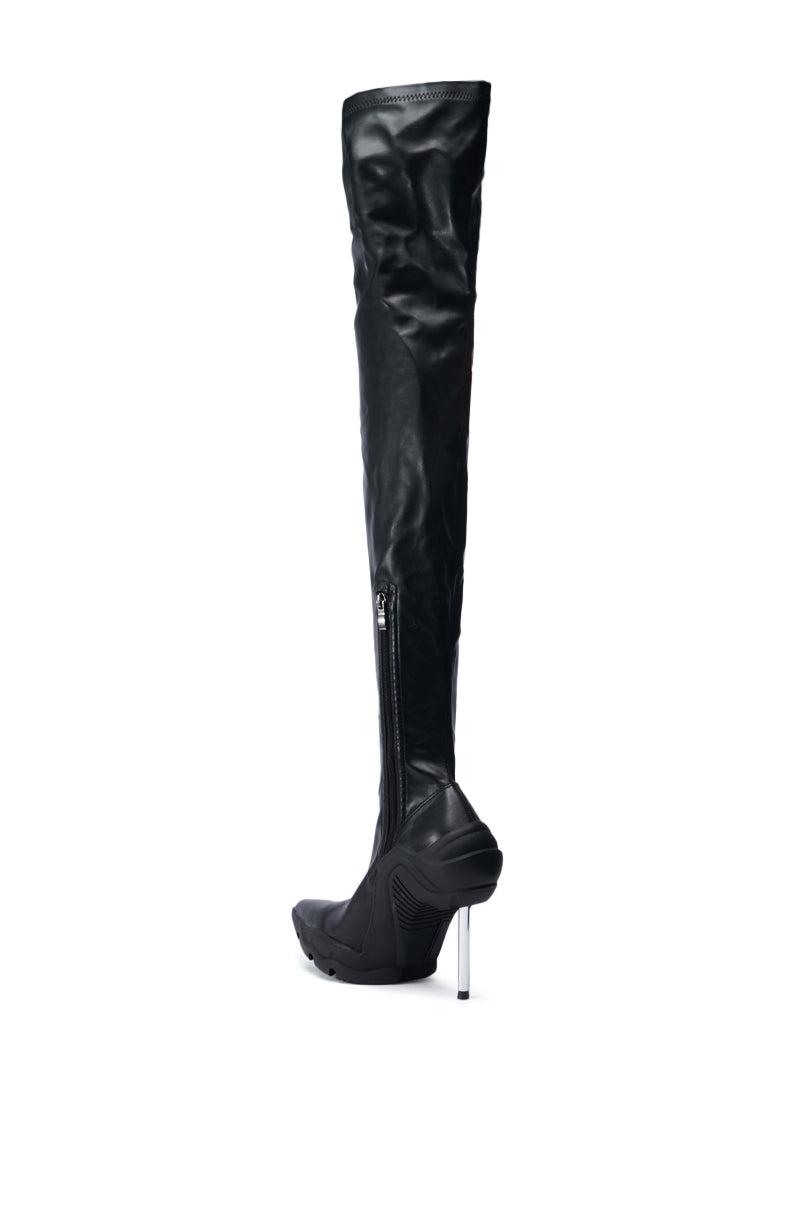 AZALEA WANG MCARTNEY STRETCH BLACK STILETTO BOOT Product Image