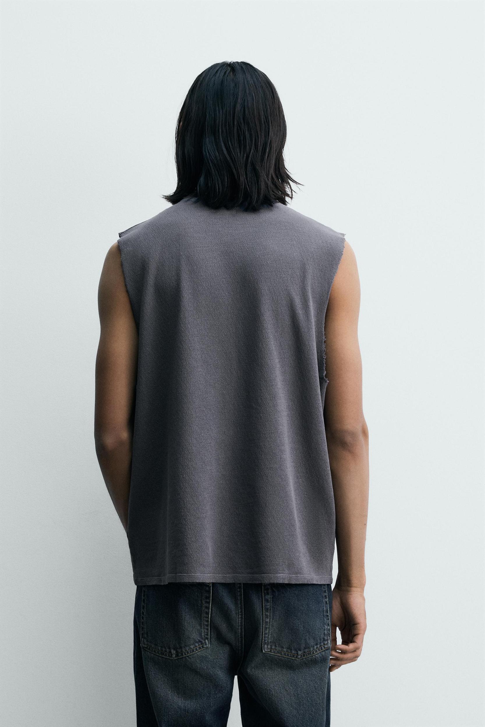 WASHED KNIT PRINTED TANK TOP Product Image