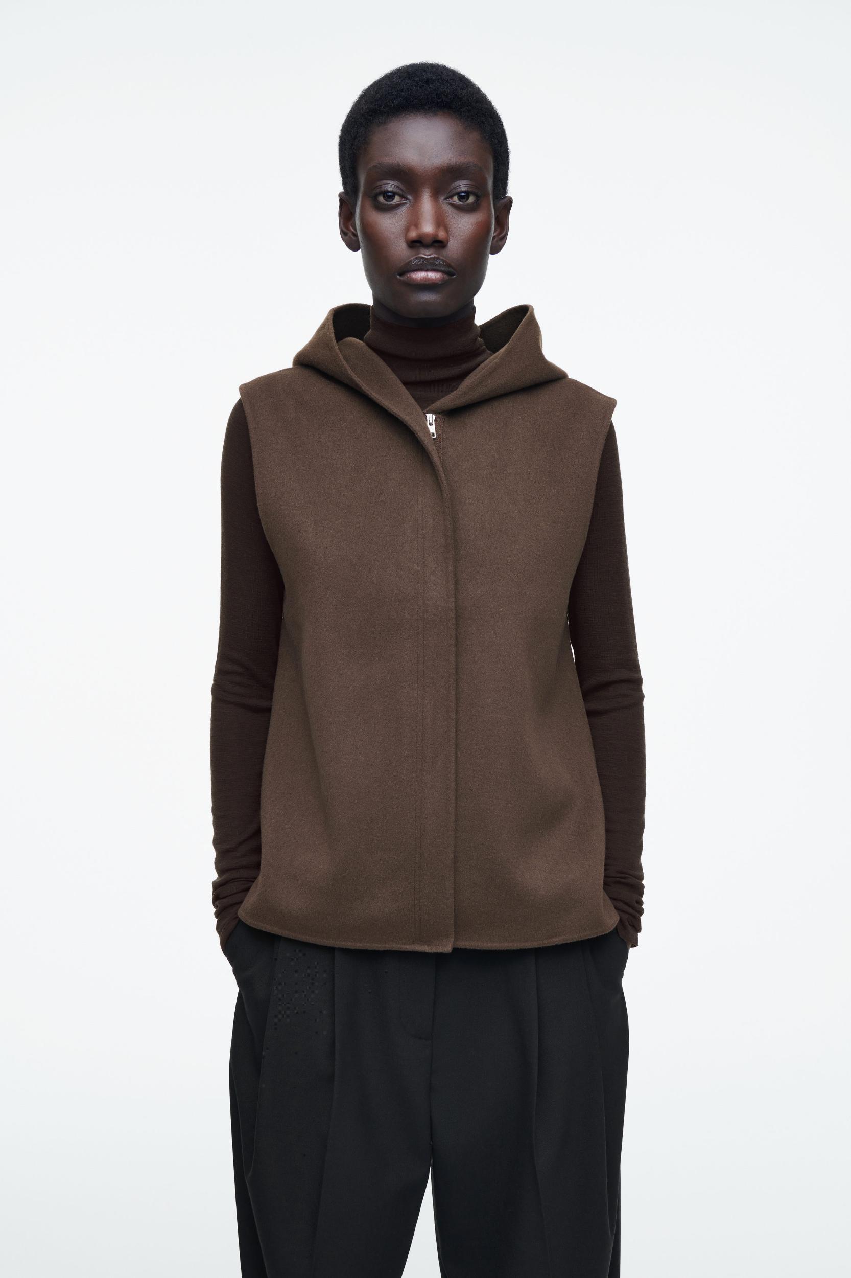 DOUBLE-FACED HYBRID HOODED VEST Product Image