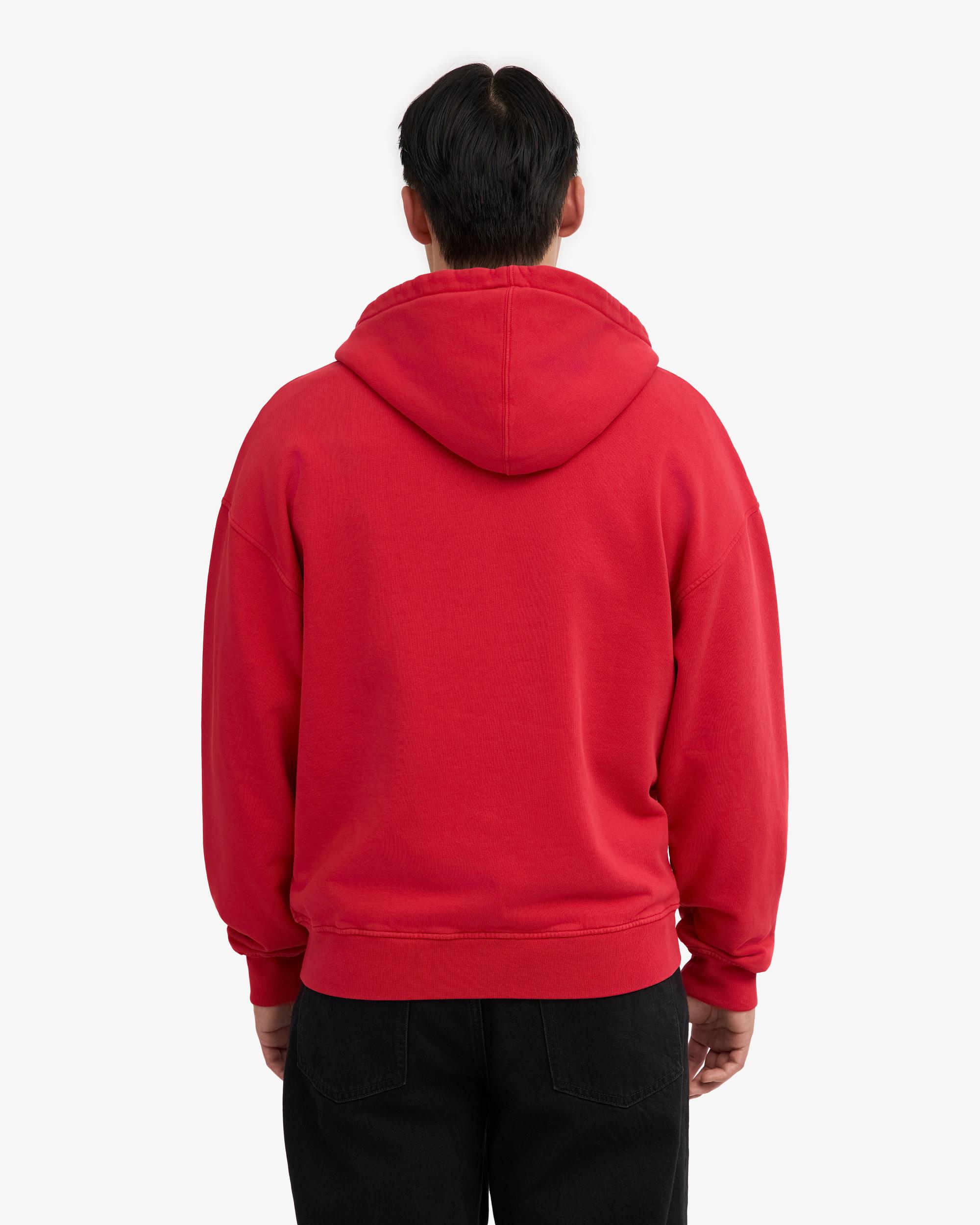 Organic Oversized Zip Hood - Scarlet Red Product Image