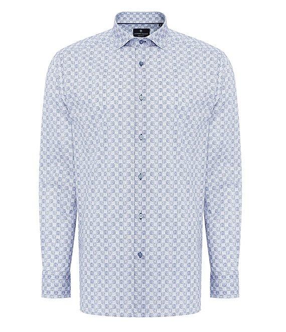 Visconti Watercolor Print Stretch Long Sleeve Woven Shirt Product Image