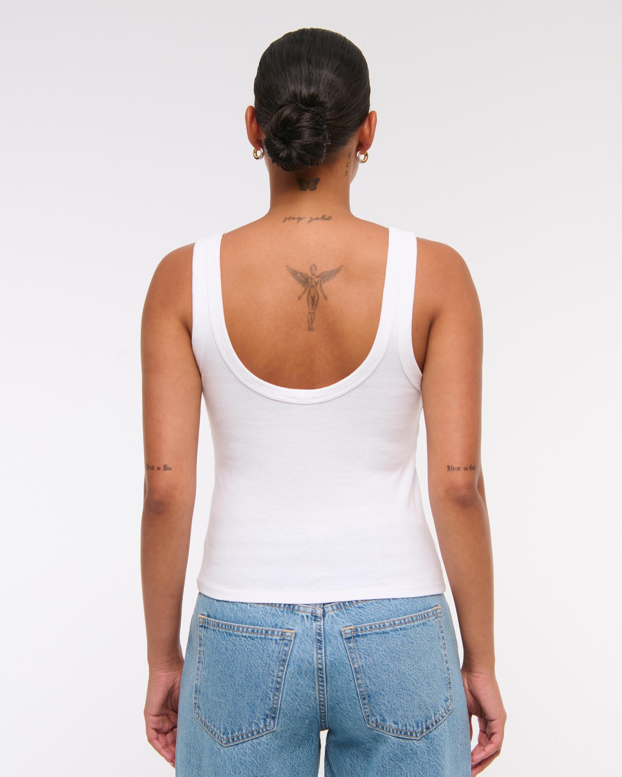 Vintage-Style Rib Tuckable Scoopneck Tank Product Image