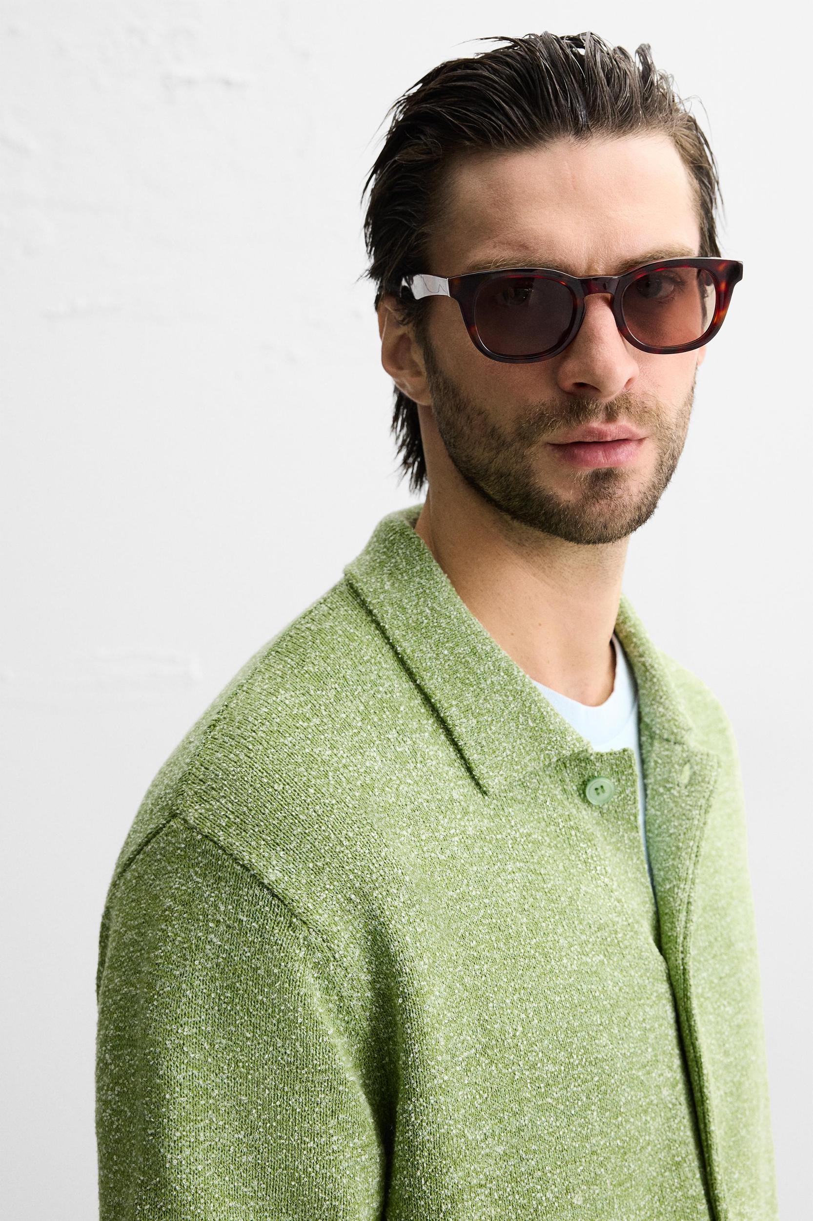 BOUCLÉ TEXTURED KNIT SHIRT Product Image