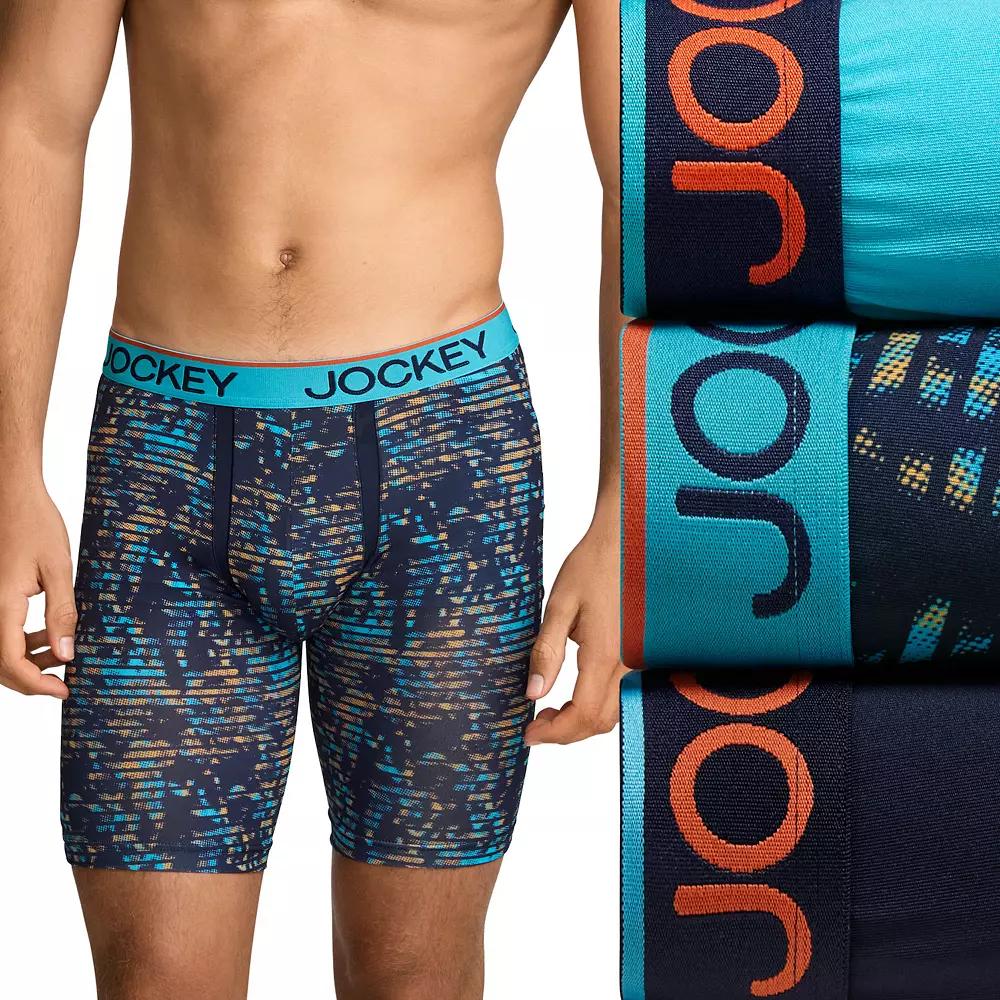 Men's Jockey 3-Pack Chafe-Proof Pouch Microfiber 8.5" Long Leg Boxer Briefs,  Product Image