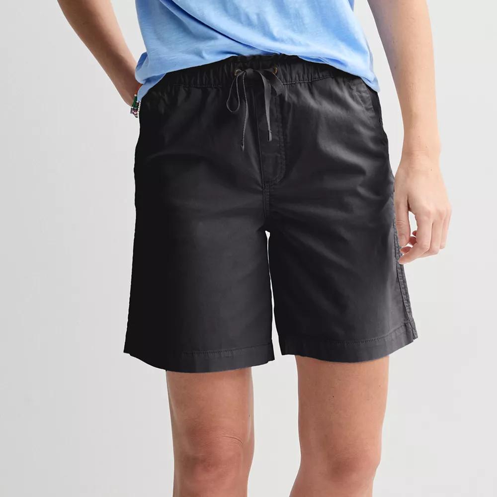 Petite Sonoma Goods For Life® Easy Paperbag Waist Bermuda Shorts, Women's, Size: Medium Petite, Black Gem Product Image