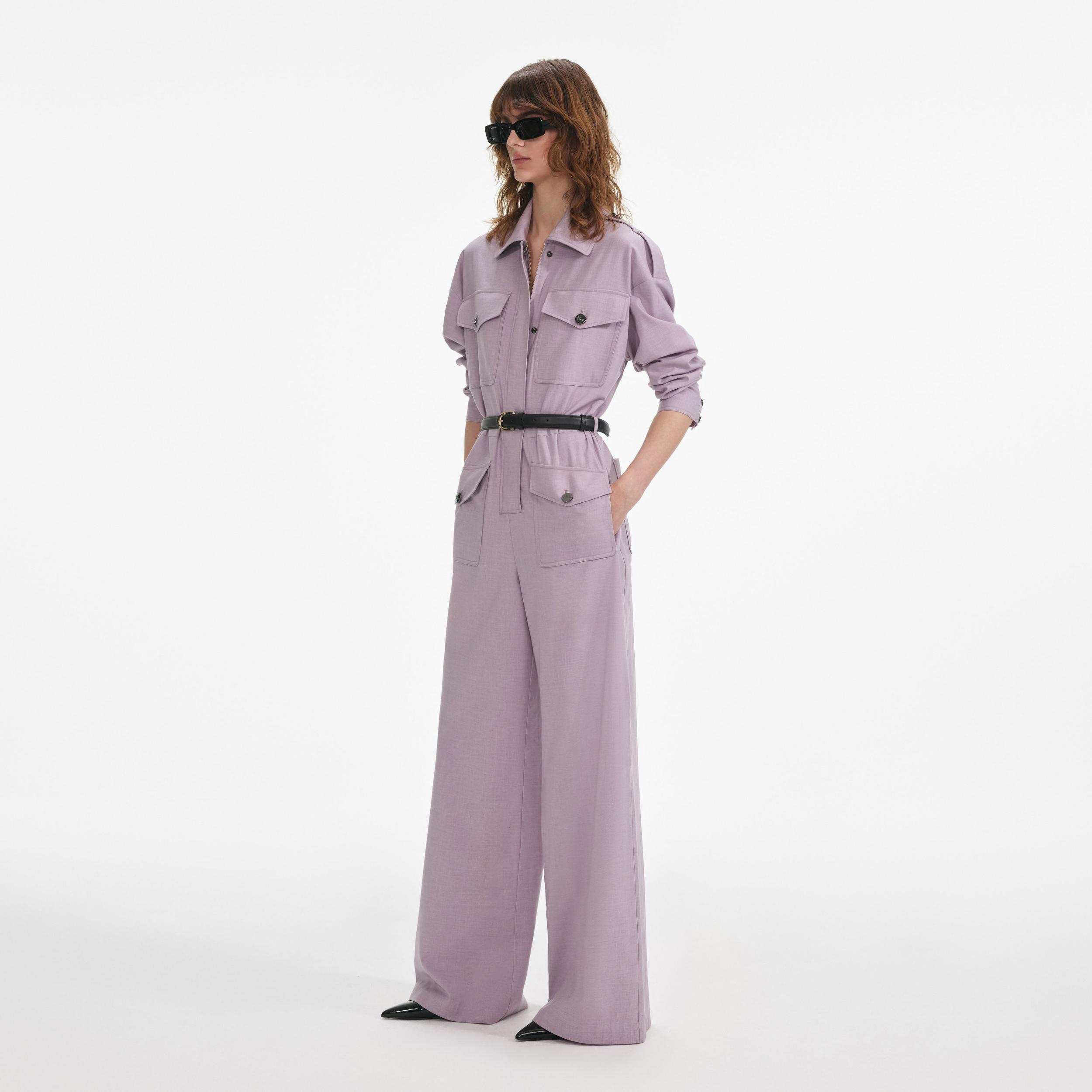 Lilac Twill Jumpsuit Product Image