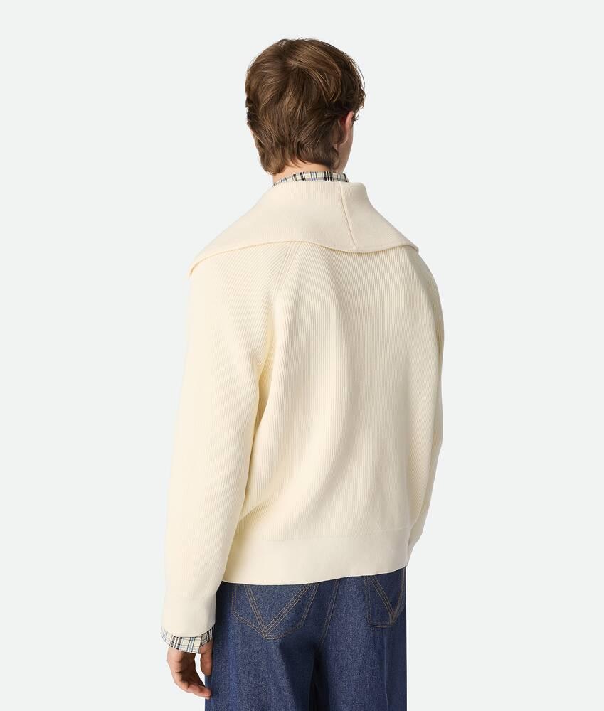 Men's Cotton English Rib Cardigan in Chalk Product Image