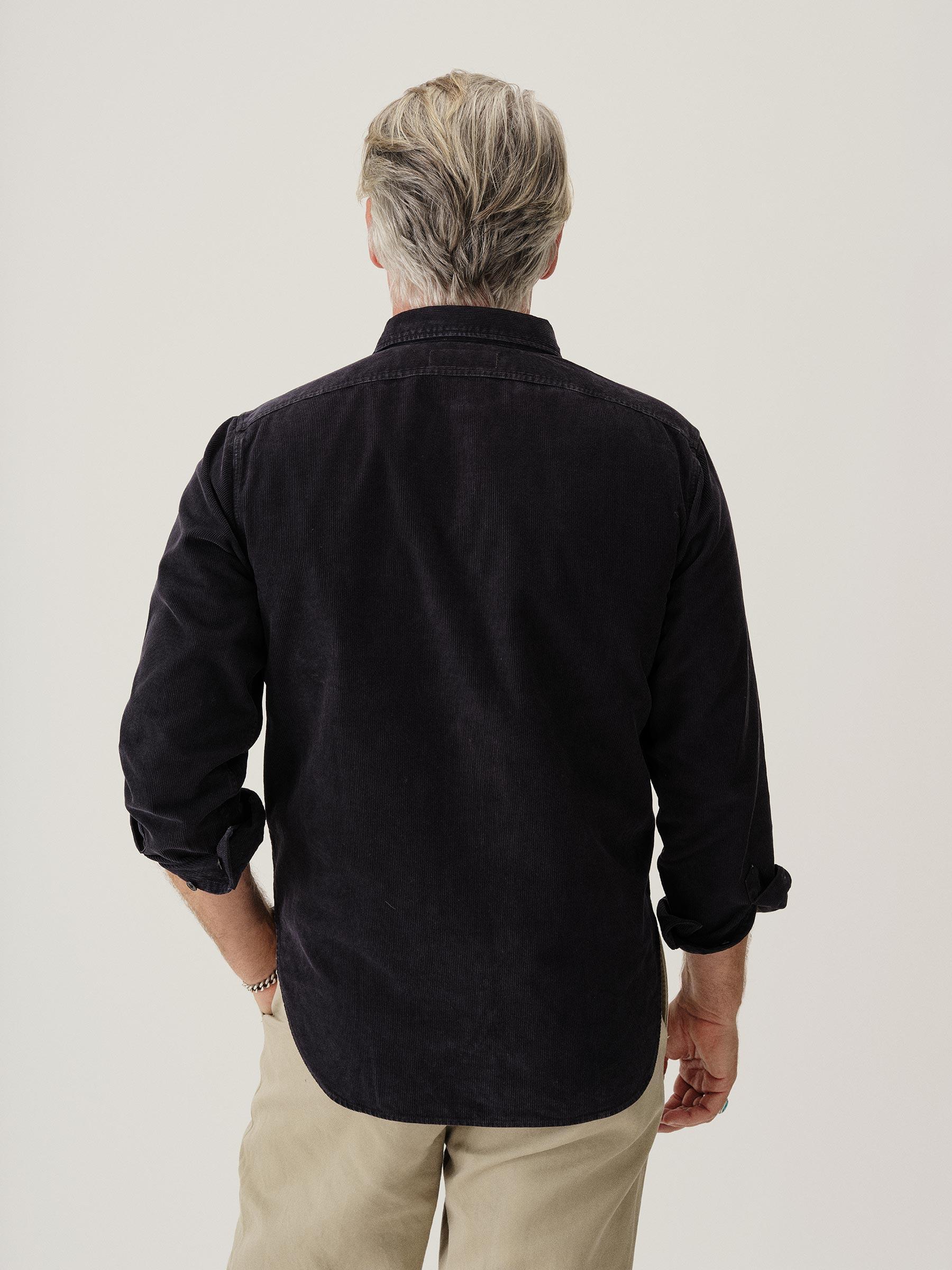 Dress Navy Draped Twill One Pocket Shirt Product Image