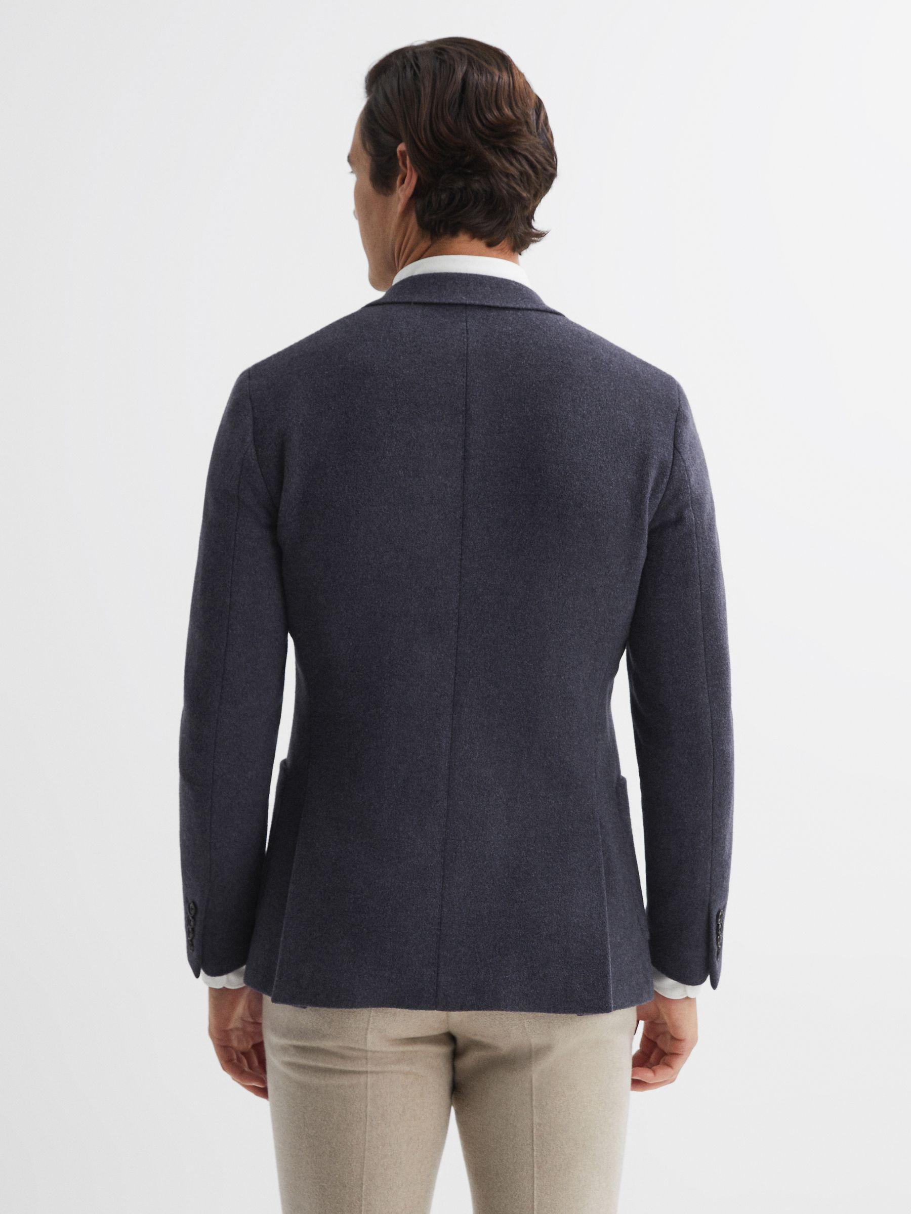 Modern Fit Wool Blend Single Breasted Blazer in Airforce Blue Product Image