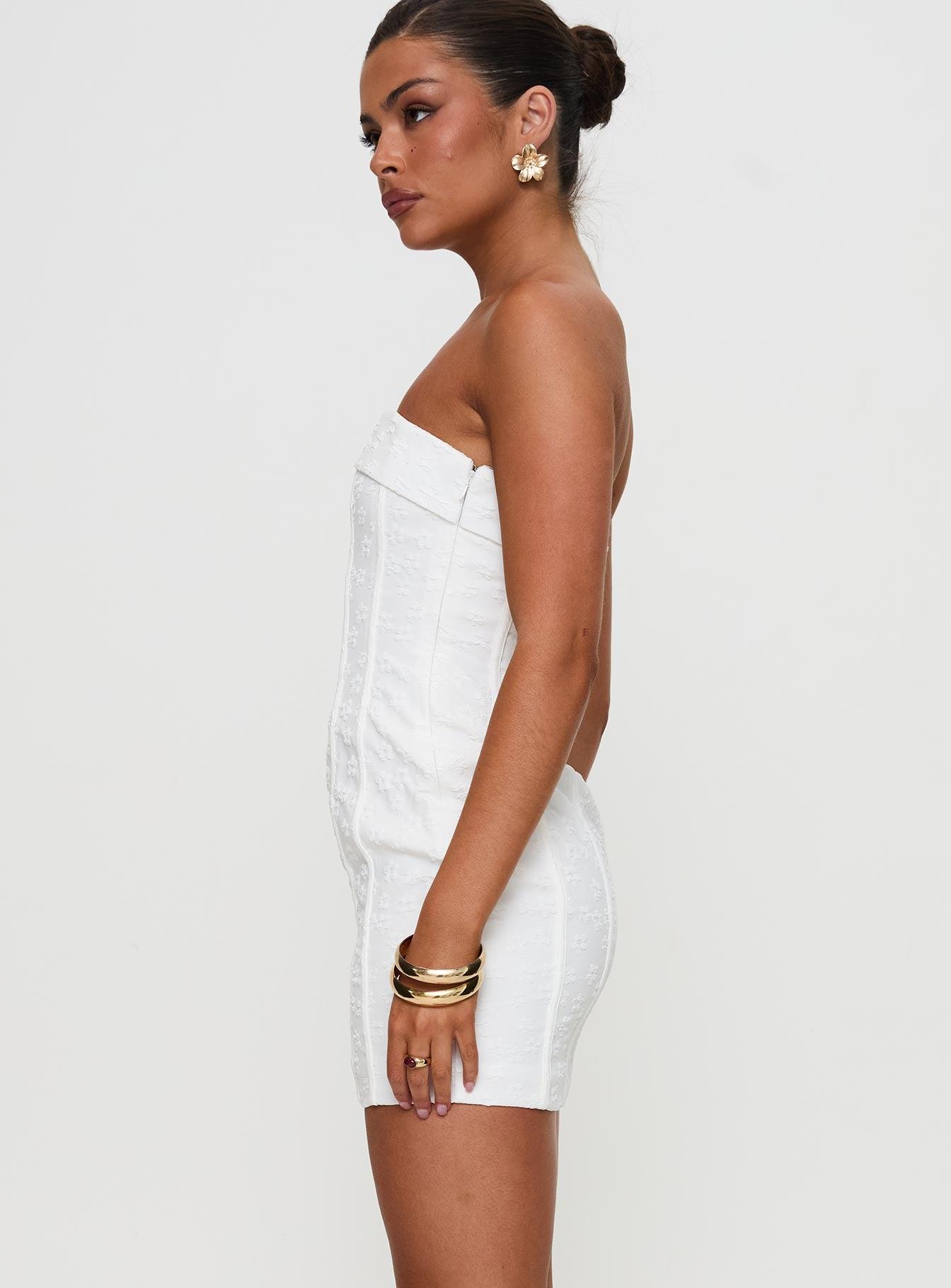 Bertrand Strapless Mini Dress White Product Image