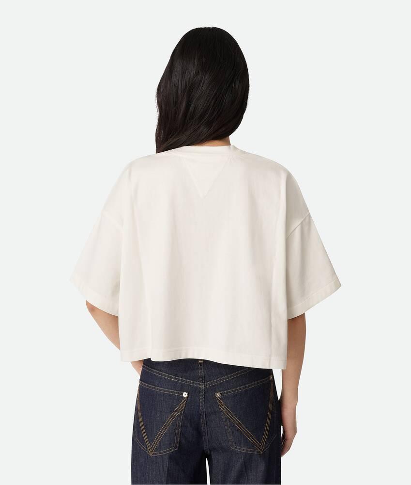 Women's Cotton Jersey Cropped T-Shirt in Chalk Product Image