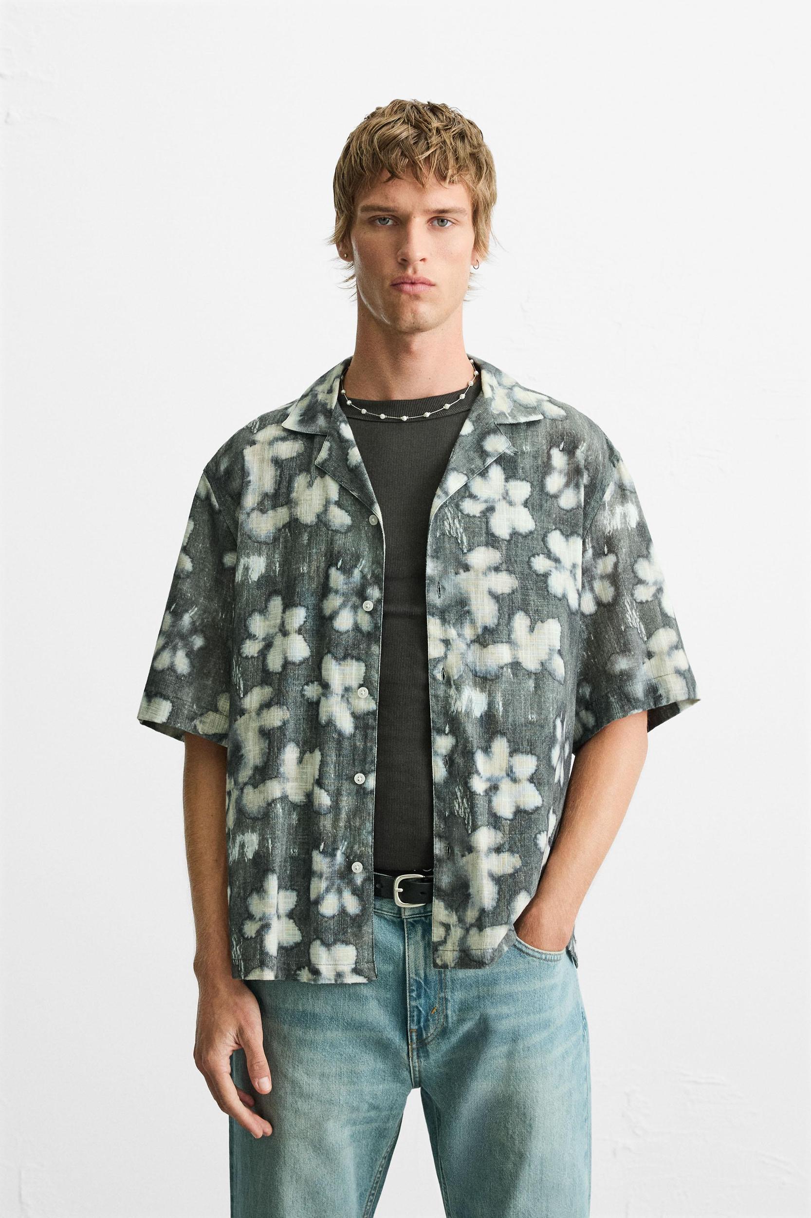 ABSTRACT FLORAL PRINT SHIRT Product Image