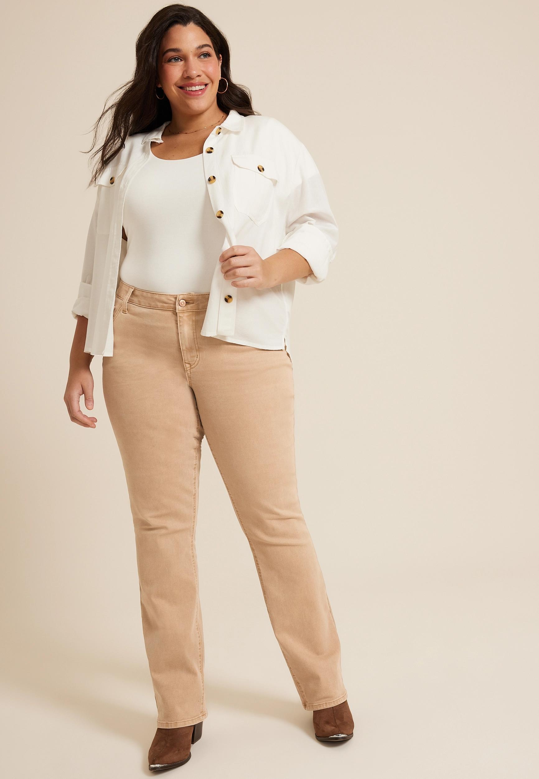 Maurices Plus Size Jeans Womens Jeans Classic Mid Rise Color Slim Bootcut Jean Denim Product Image