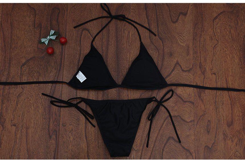 Set: Halter-Neck Bikini + Self-Tie Bottom Product Image