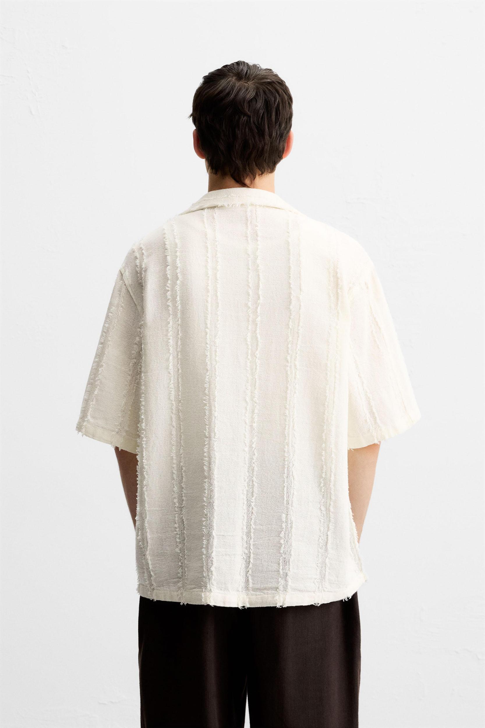 JACQUARD FRAYED SHIRT Product Image