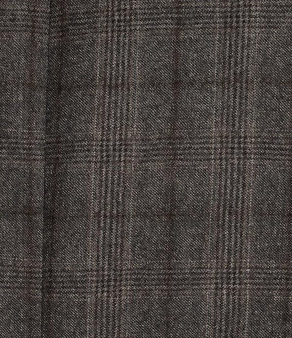 Hickey Freeman Classic Fit Flat Front Flannel Plaid Pattern 2-Piece Suit Product Image