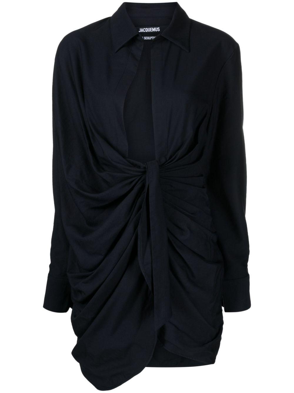 JACQUEMUS La Robe Bahia Viscose Jersey Mini Dress In Black Product Image