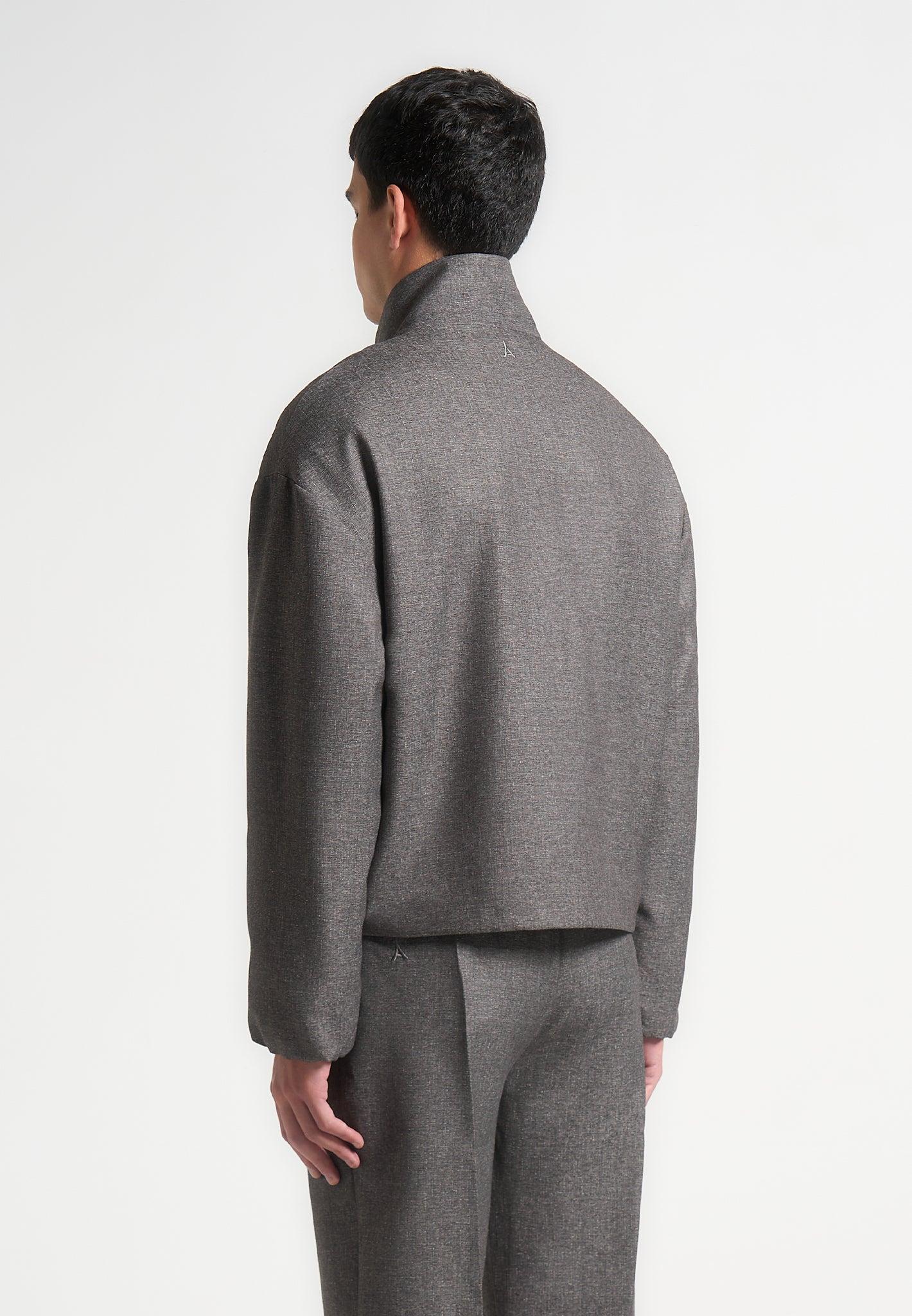 Tailored Funnel Neck Jacket - Grey Male Product Image