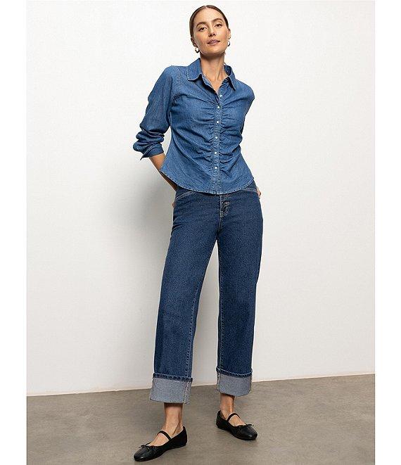 Sanctuary Luna Button Fly Cuffed Cropped Denim Jeans Product Image