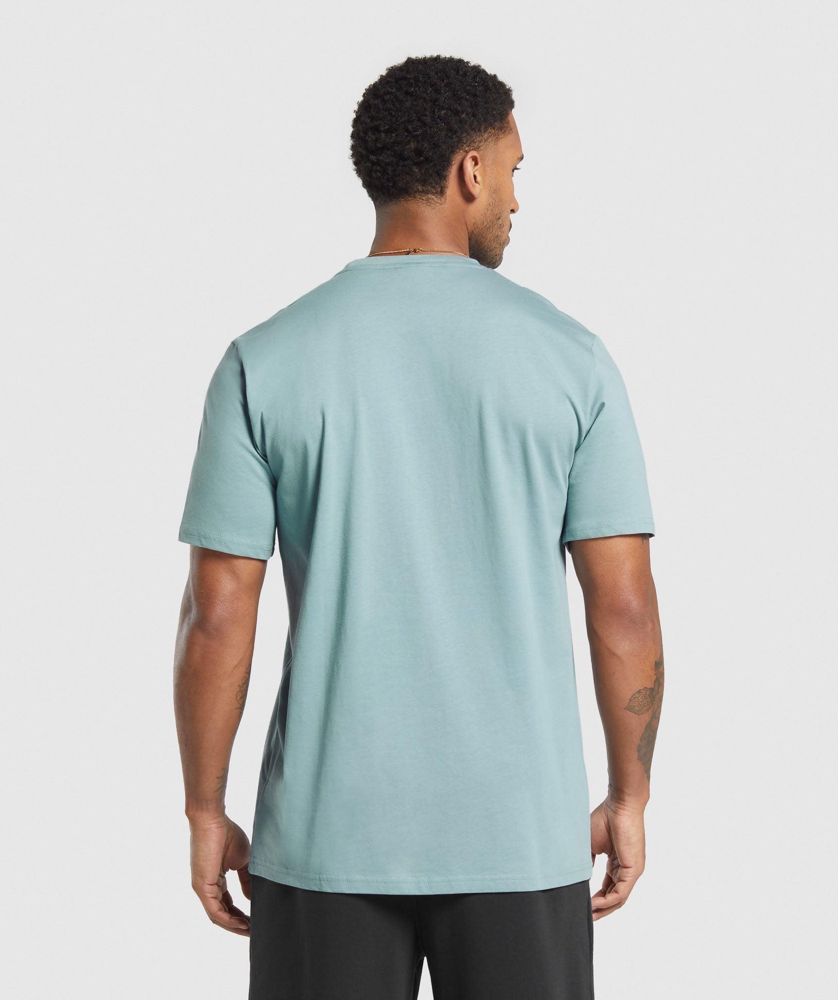 Gymshark Crest T-Shirt - Rest Blue Male Product Image