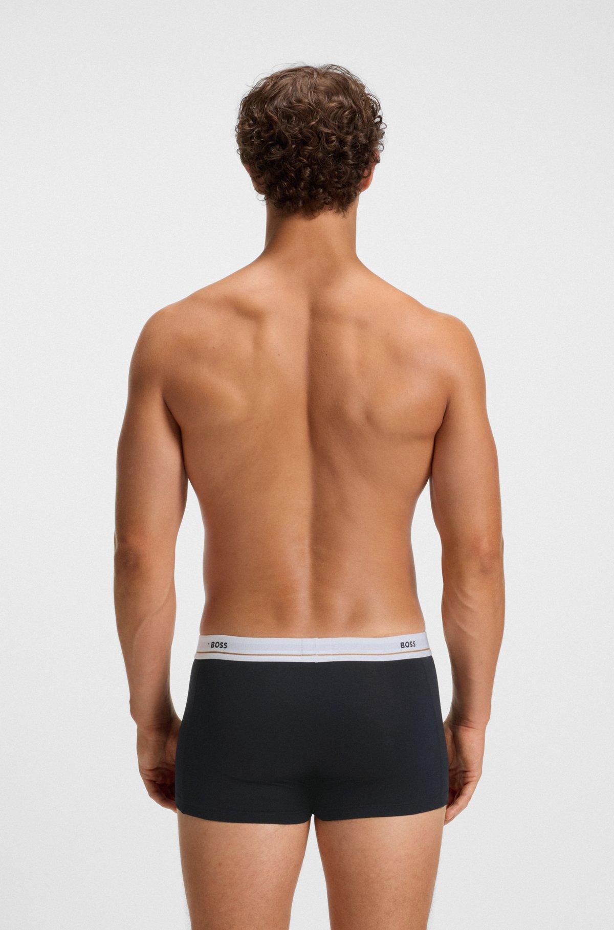 Three-pack of stretch-cotton trunks with logo waistbands Product Image
