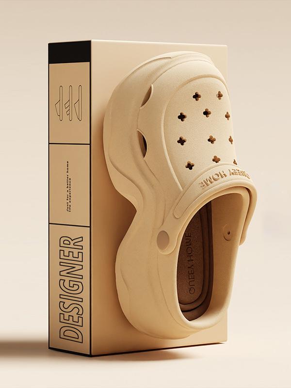 Hollow Round Cut Crocs Platform Shoes Sandals Product Image