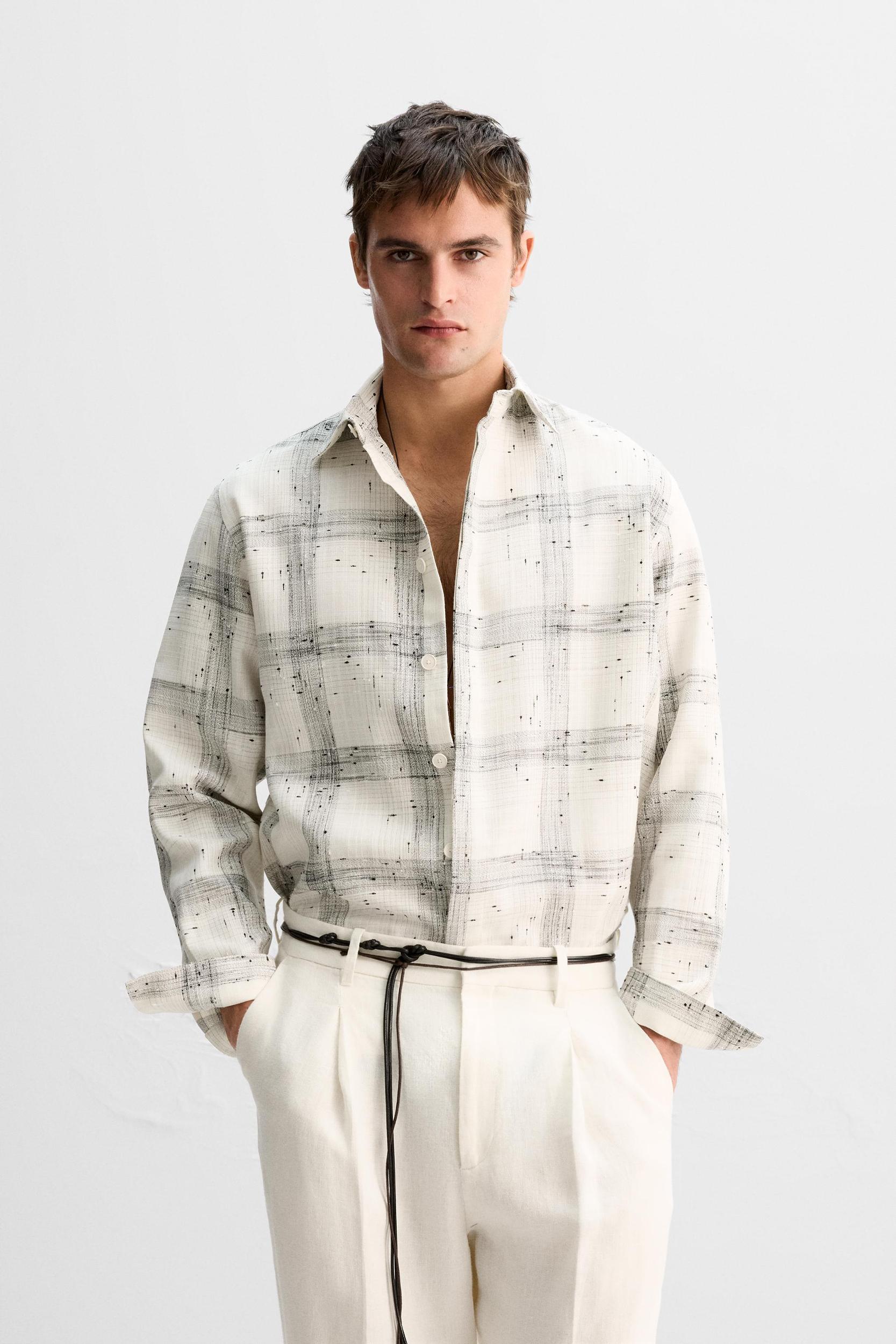 LIMITED EDITION TEXTURED PLAID OVERSHIRT Product Image