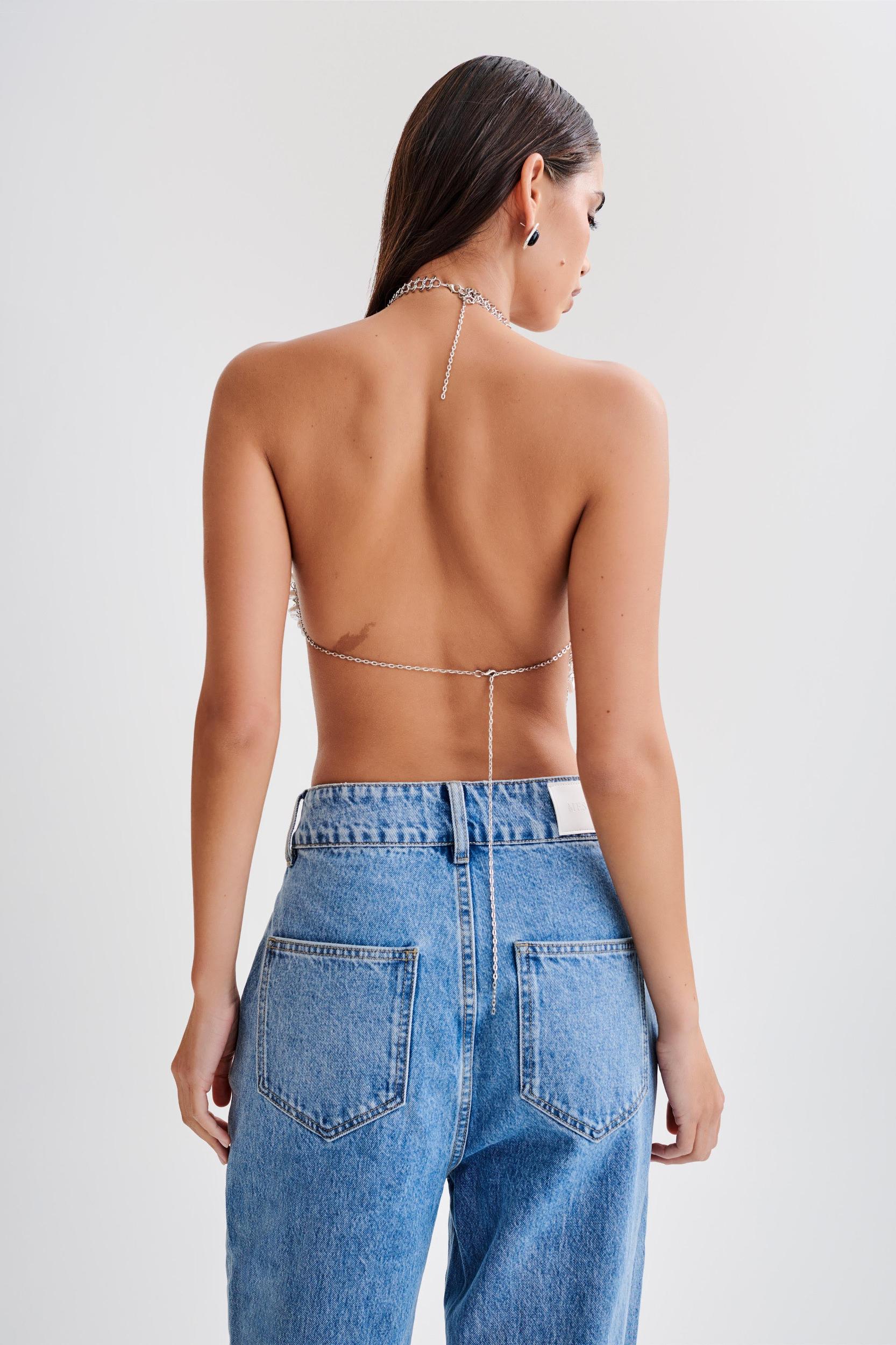 Gretchen Pearl Halter Top - Pearl Product Image